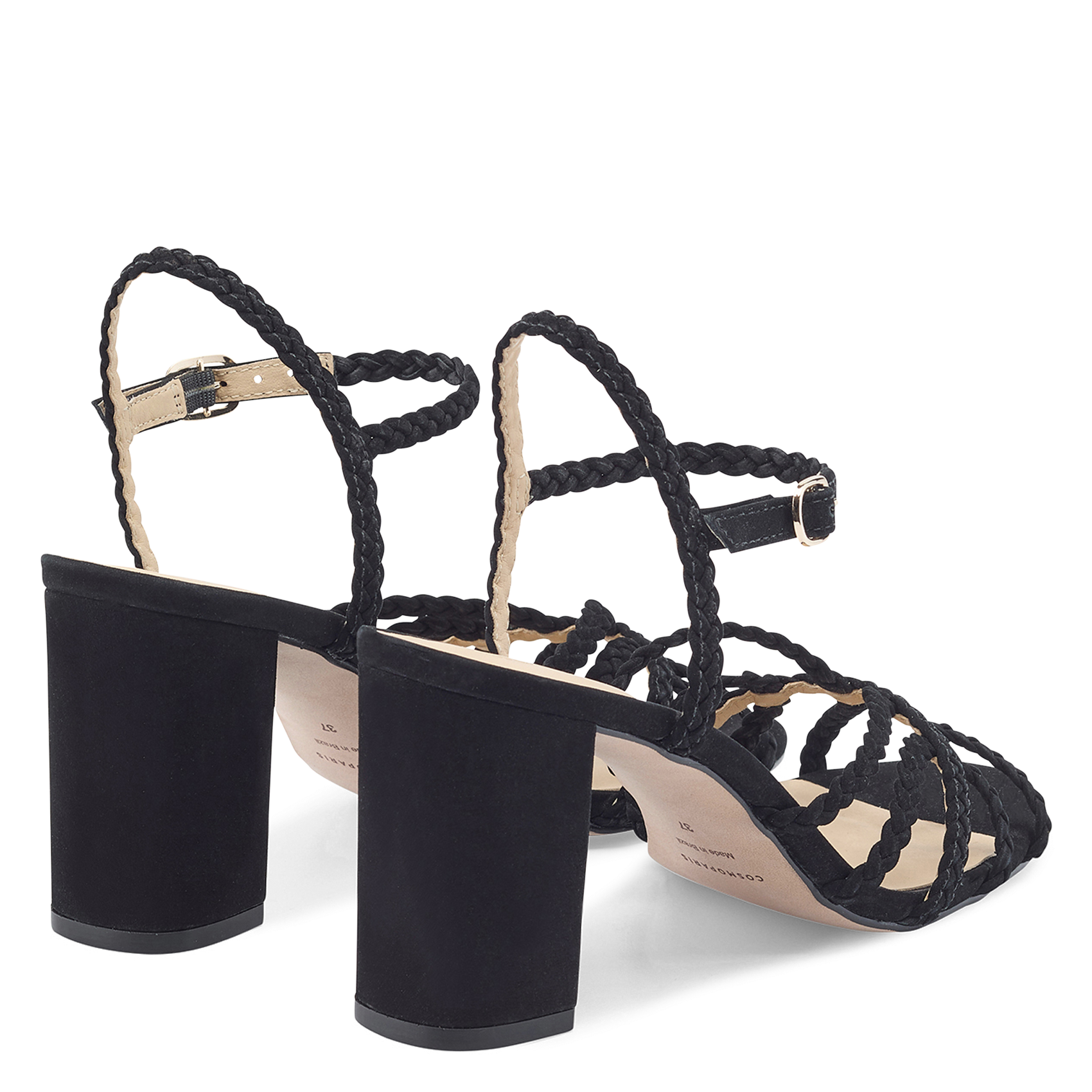 Heeled suede sandals COSMOPARIS Black