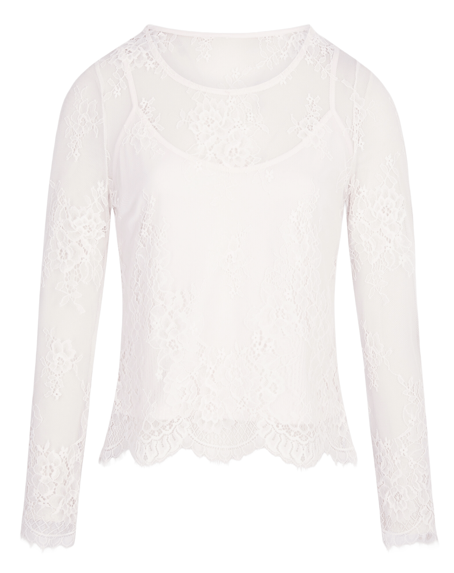 Tee-shirt droit en dentelle MORGAN Beige