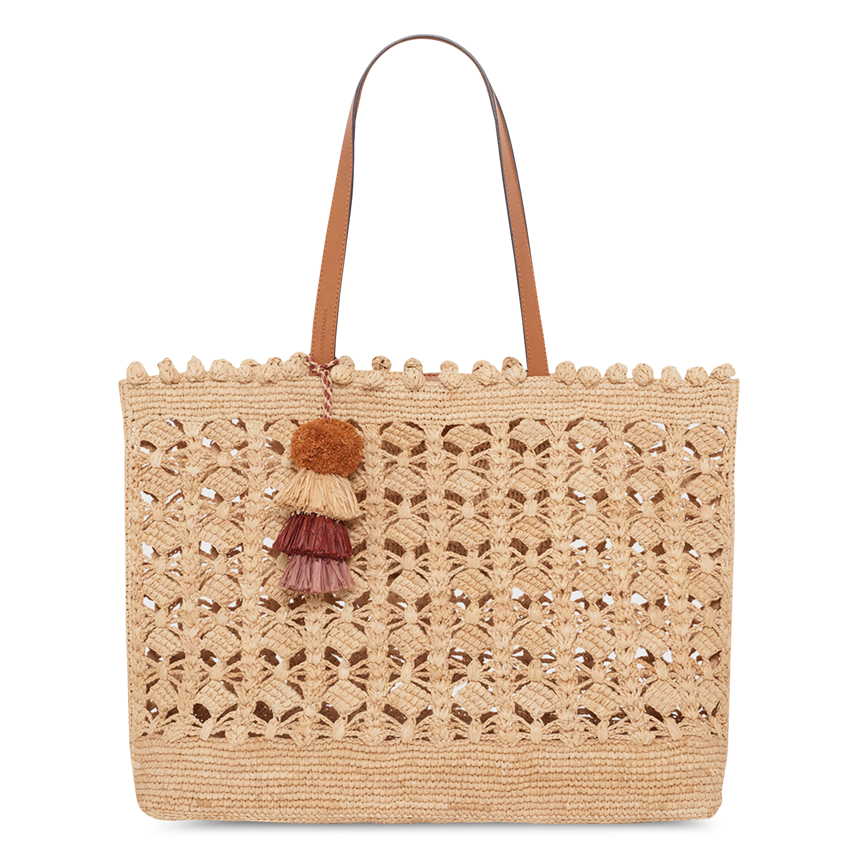 Gehaakte draagtas van raffia en leer GERARD DAREL Beige