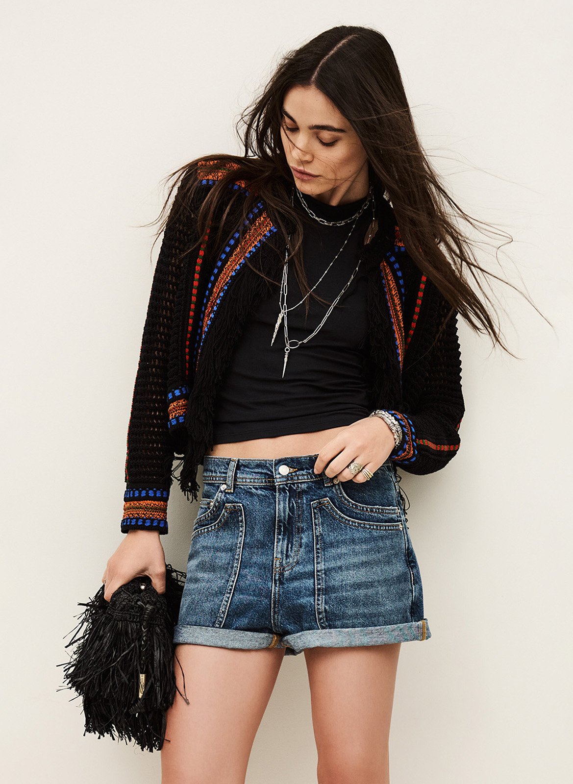 Gilet en crochet col rond BA&SH Multicolore