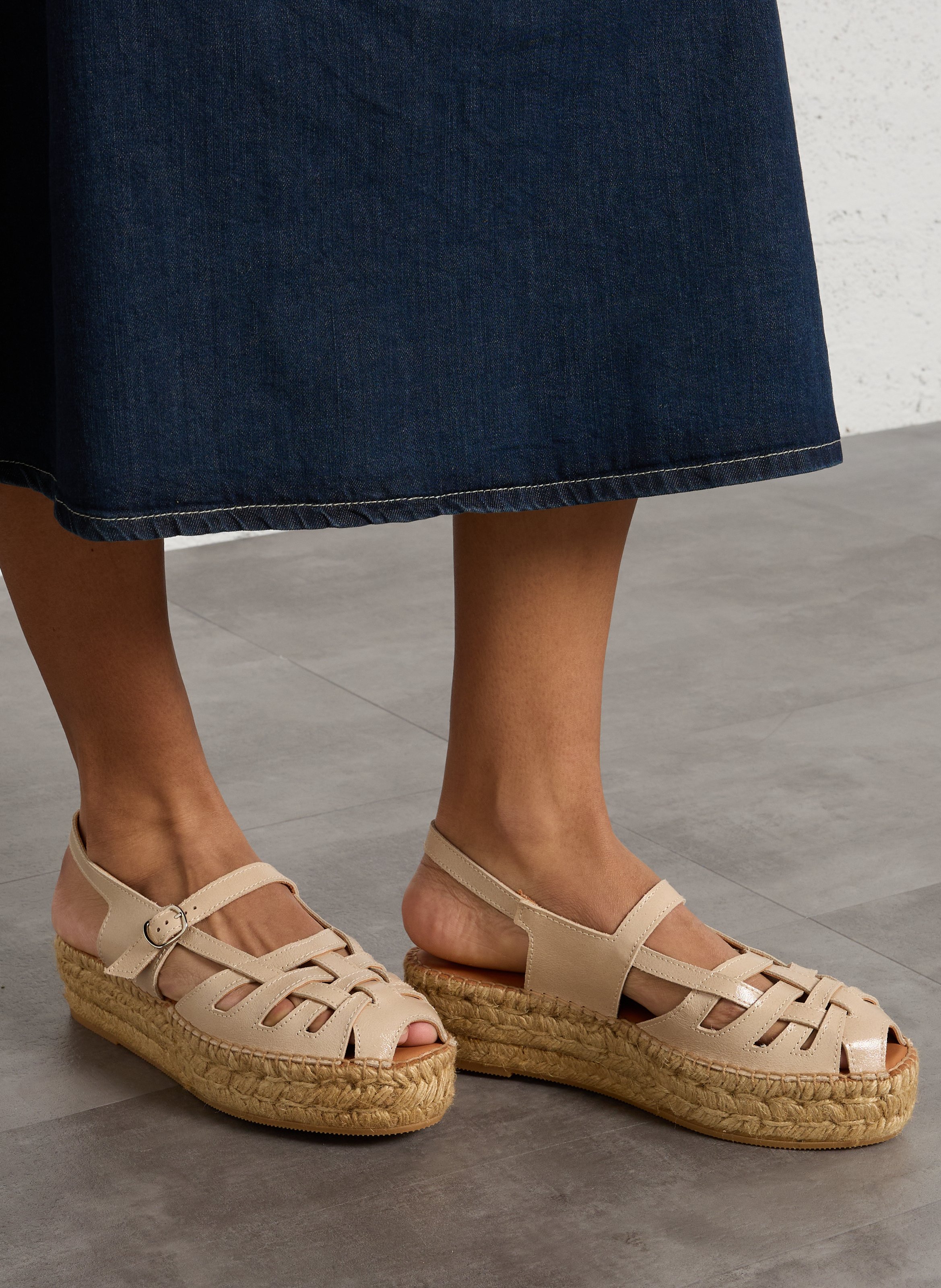 Espadrilles en cuir NAGUISA Marron