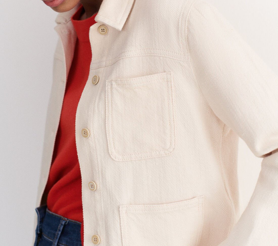 Veste droite cropped  CAROLL Beige