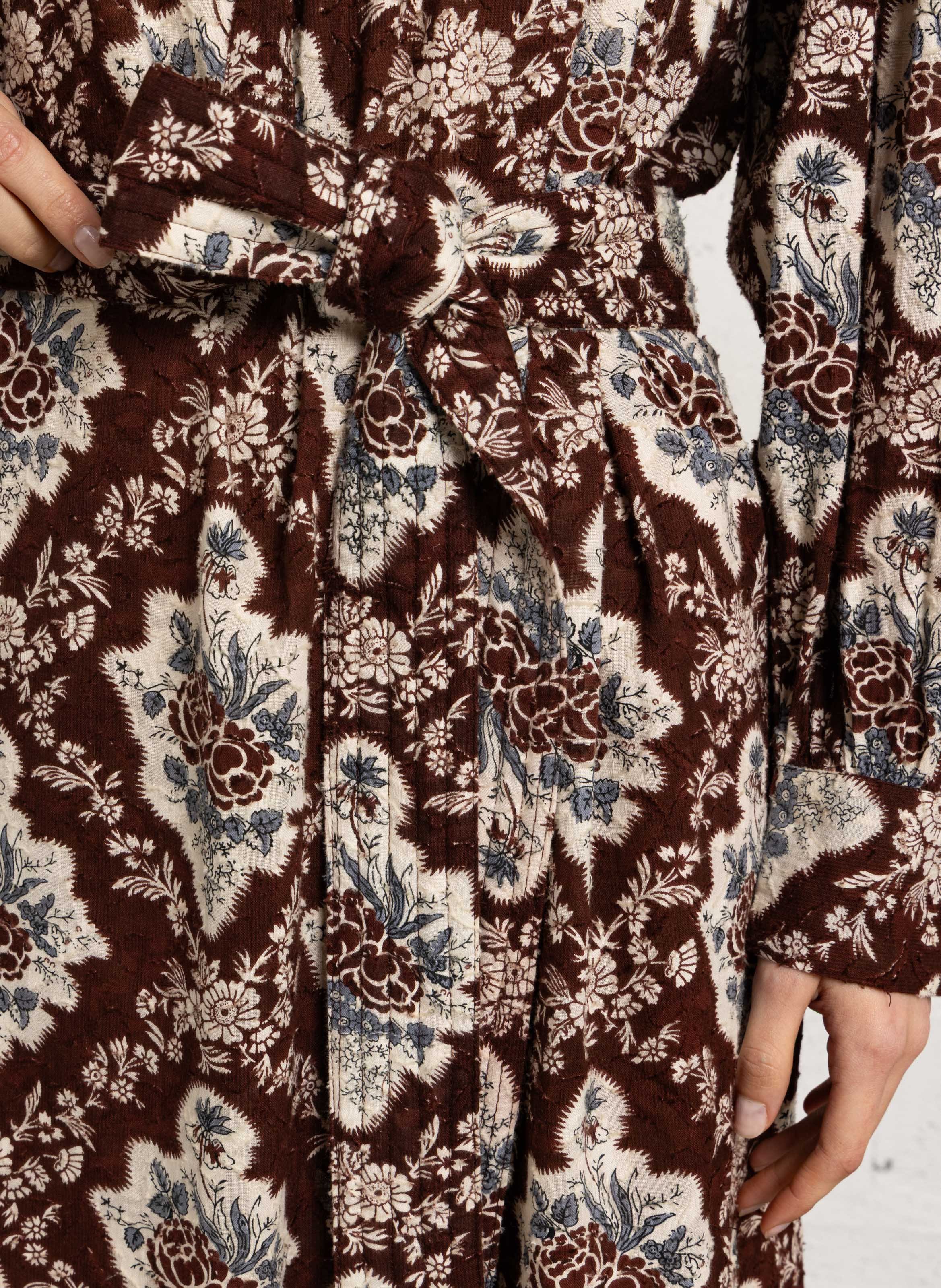 Langes, weit geschnittenes Baumwollkleid ANTIK BATIK Mehrfarbig