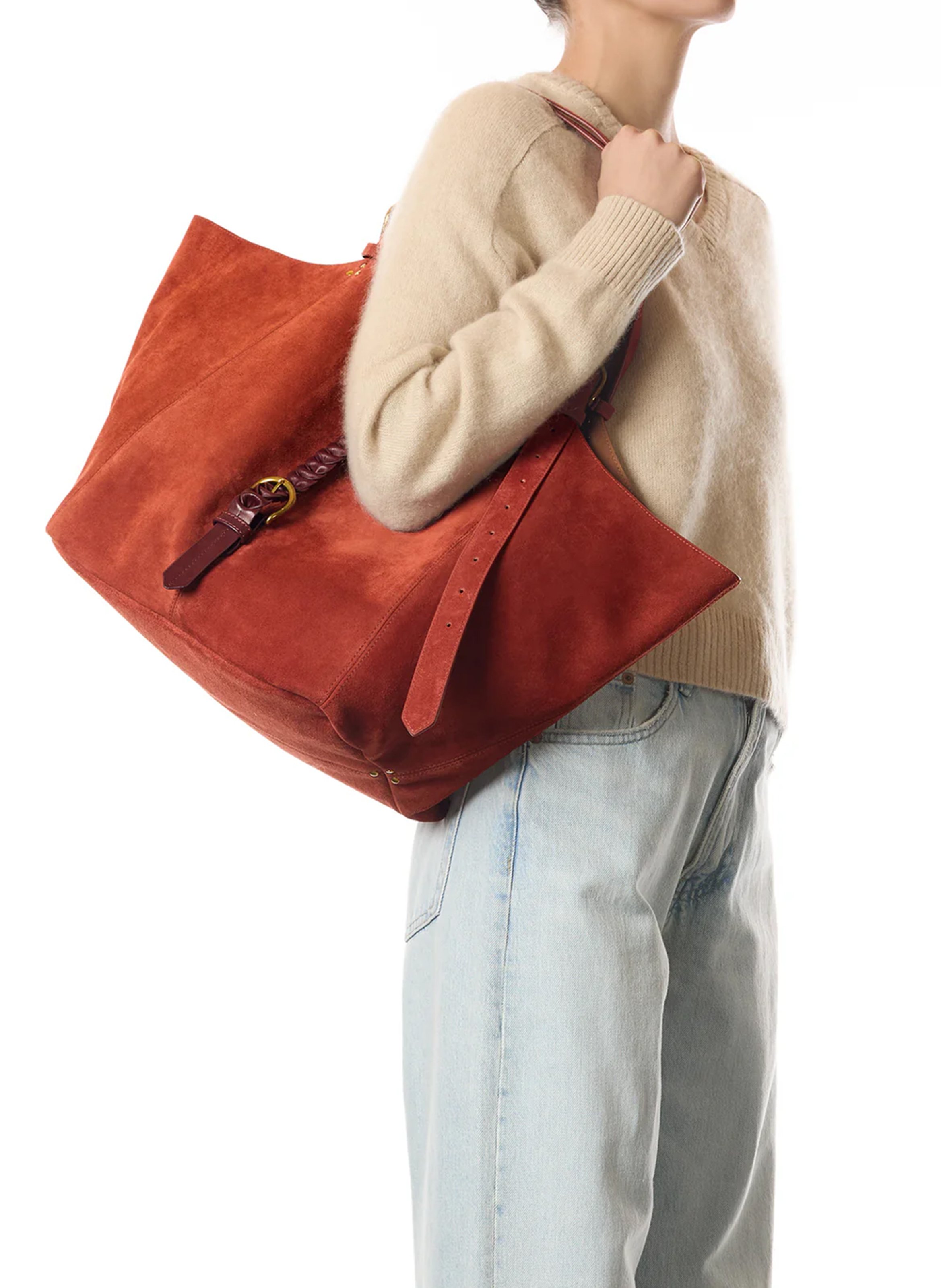 Suede tote bag | Red JEROME DREYFUSS Women