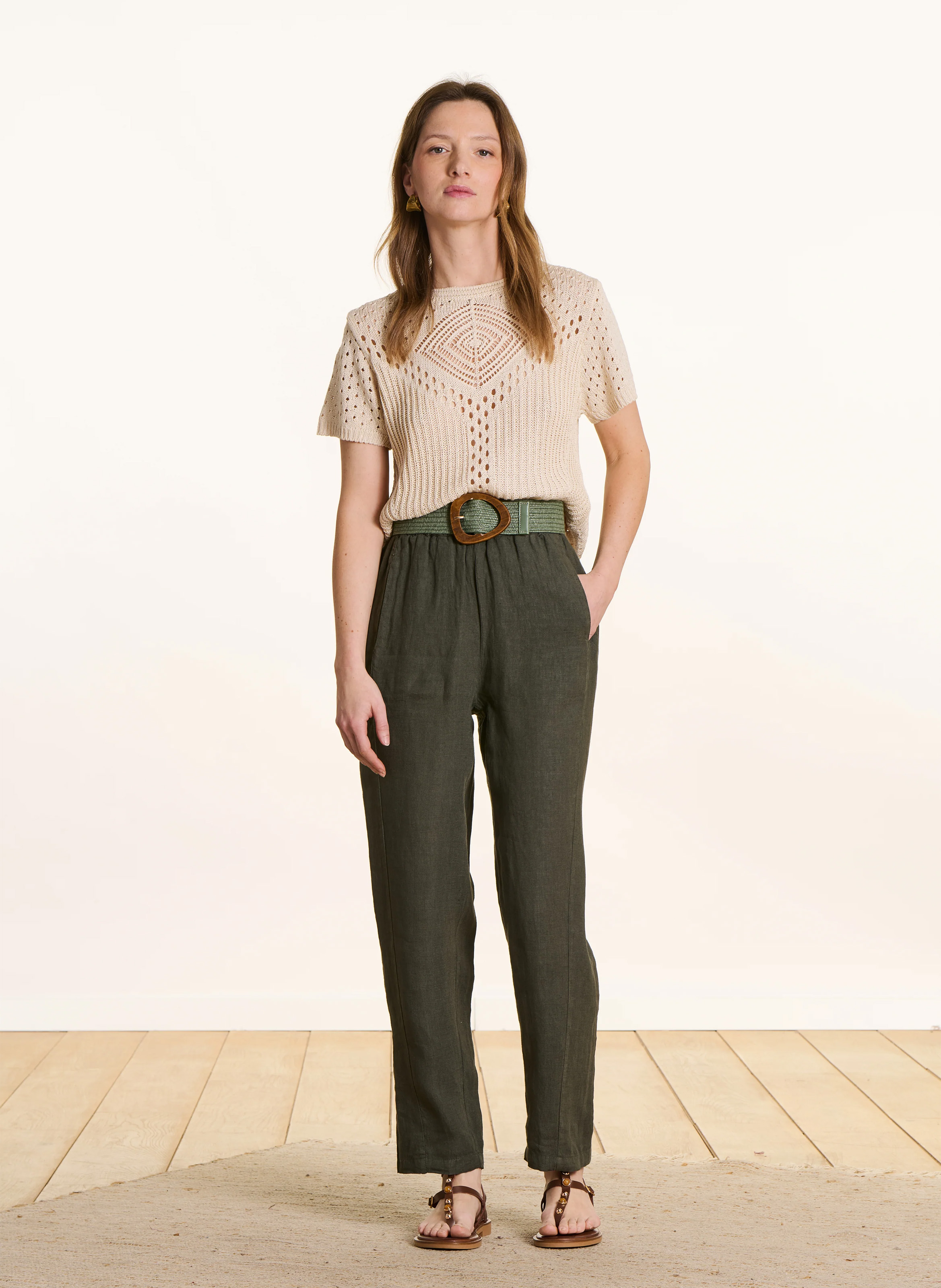 Unifarbene Karottenhose LA FEE MARABOUTEE Grun