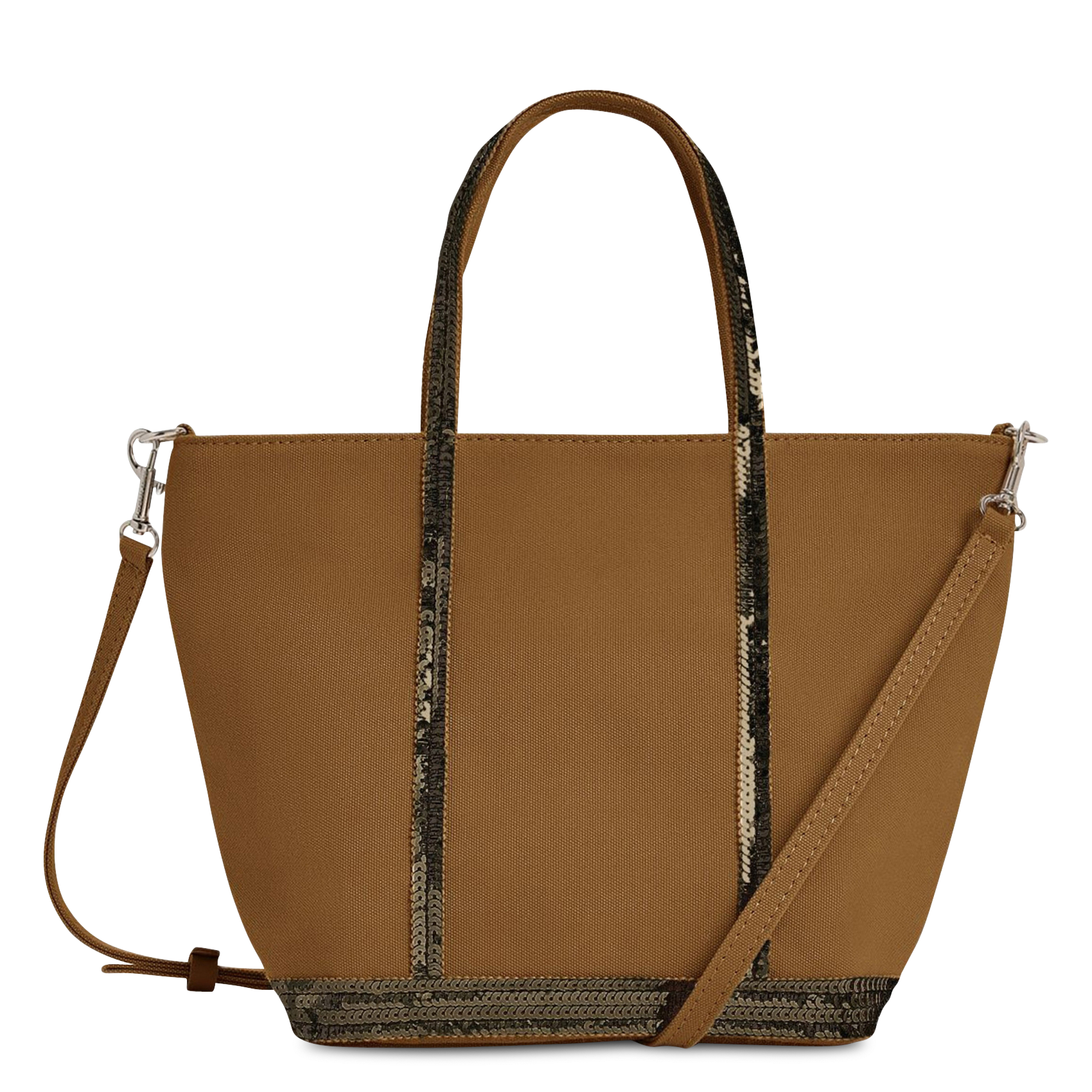 Mini-Shopper aus Baumwolle mit Pailletten VANESSA BRUNO Braun