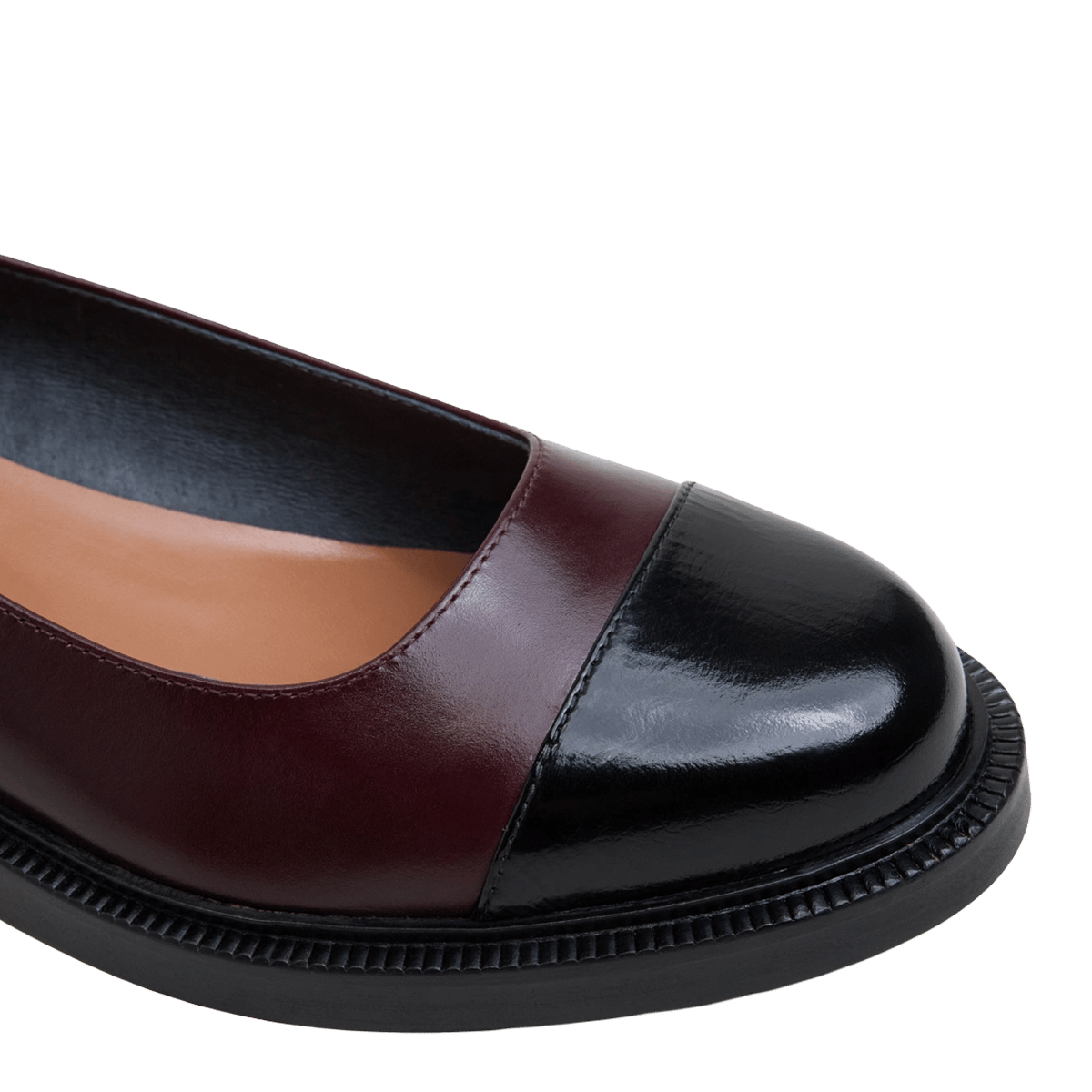 Heeled leather ballet pumps JONAK Red
