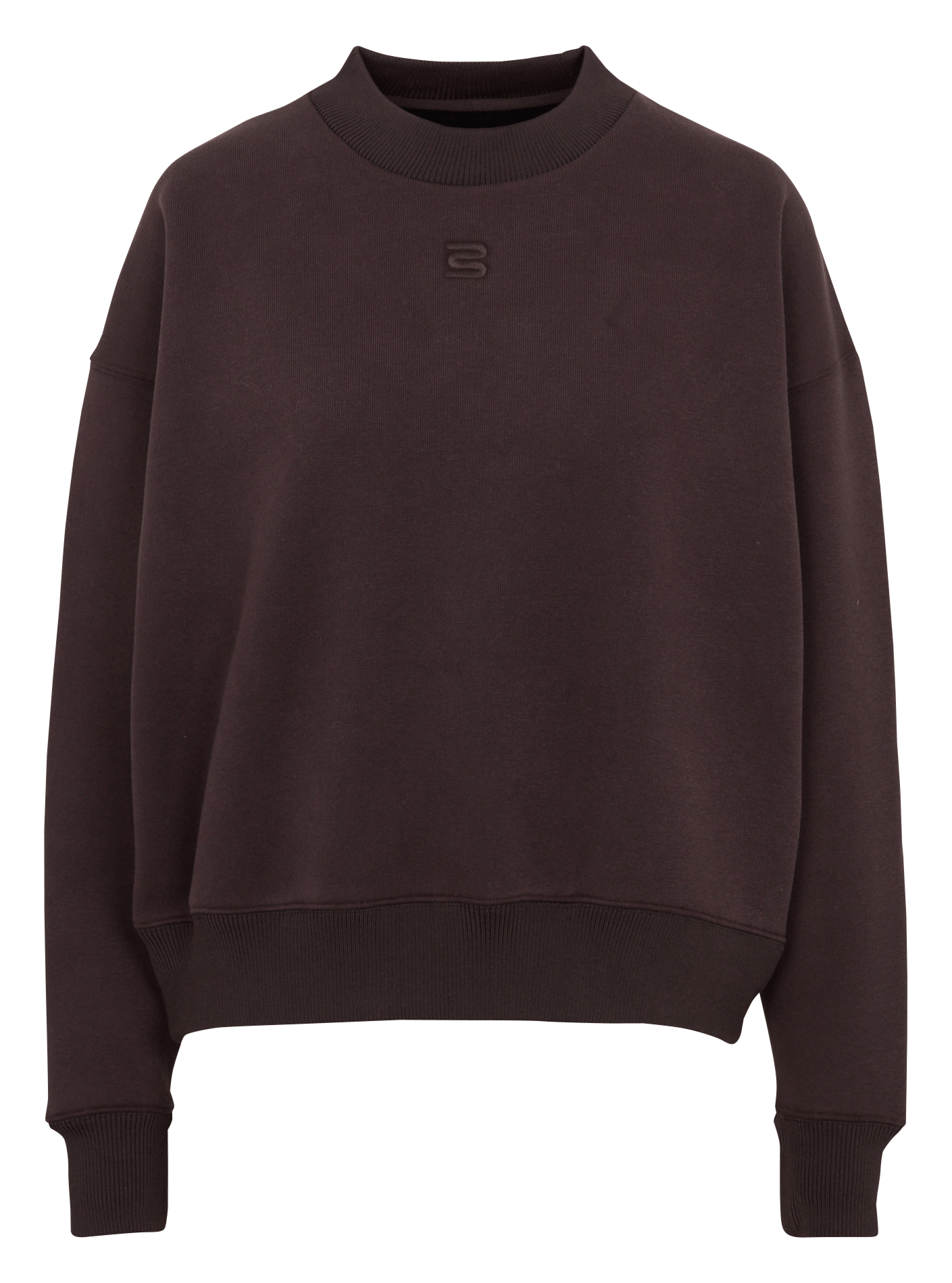 Sweat ample col rond en coton mélangé BELLEROSE Marron