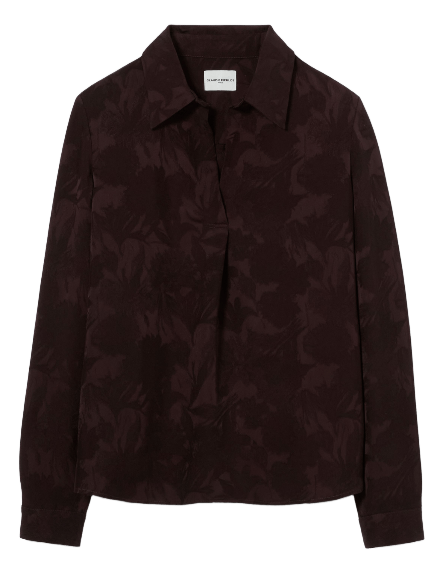 Blouse met V-hals en jacquardpatroon CLAUDIE PIERLOT Bruin