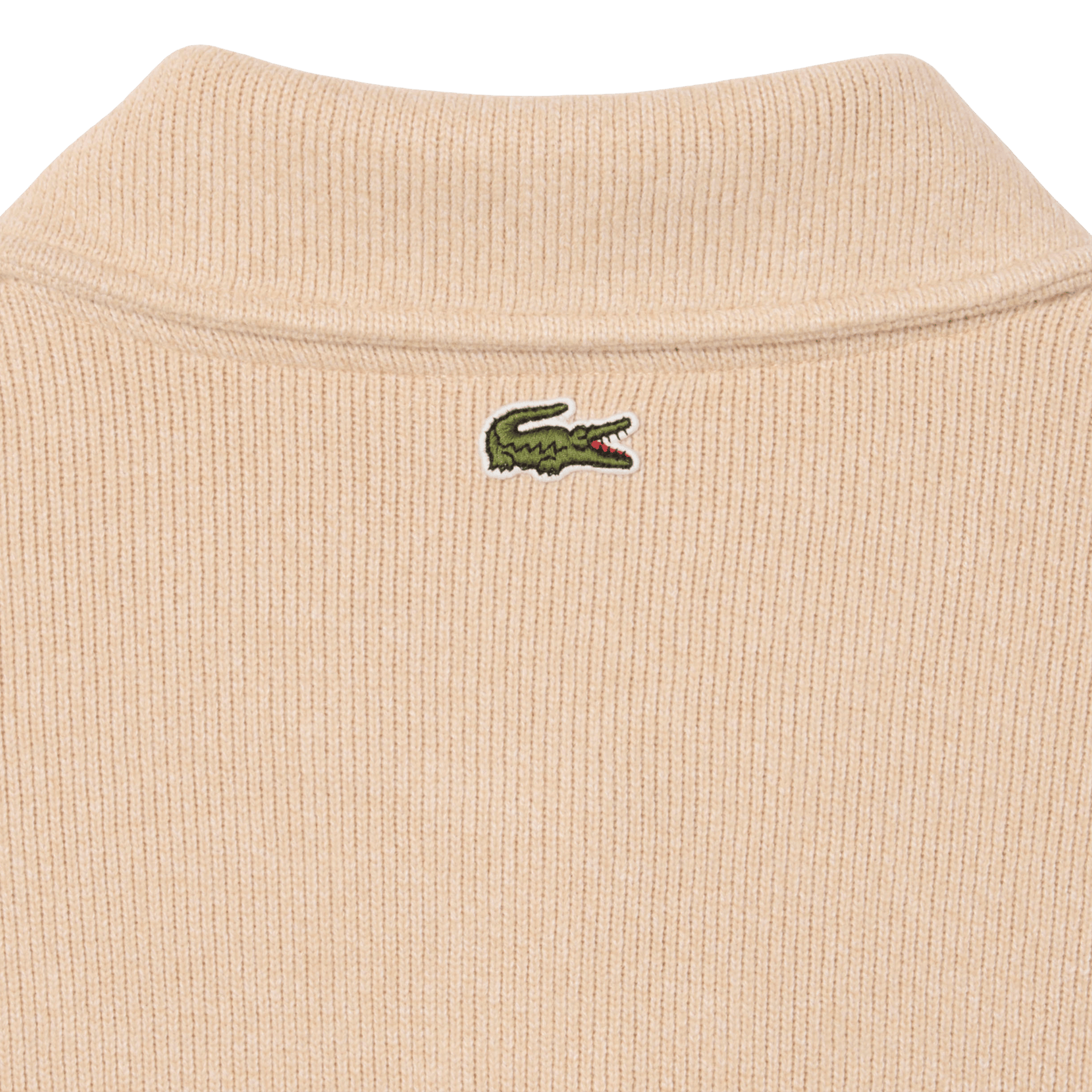 Oversized sweatshirt with ribbed polo collar in blended cotton LACOSTE Beige