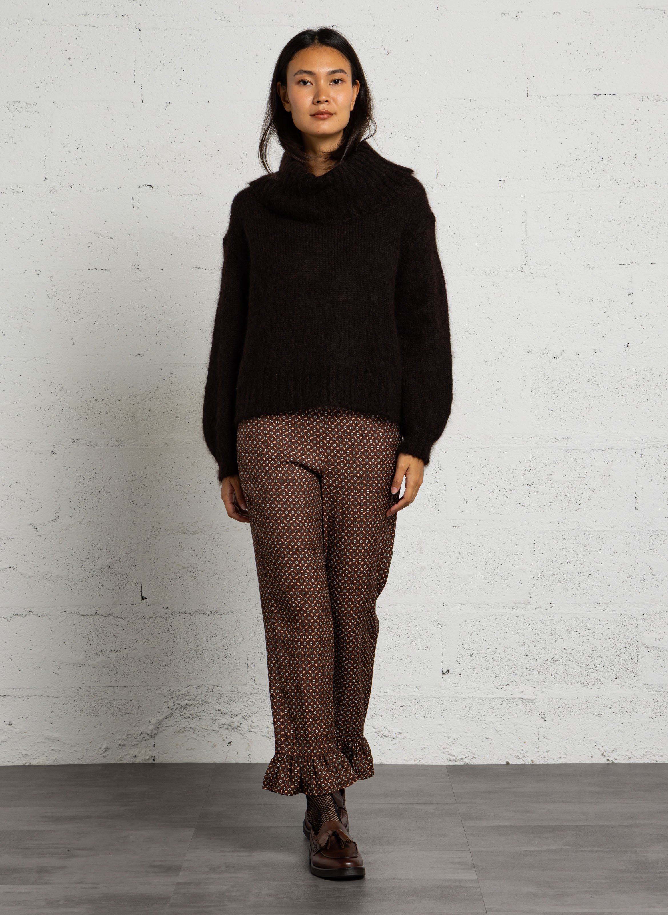 Mohair-blend roll-neck sweater DES PETITS HAUTS Brown