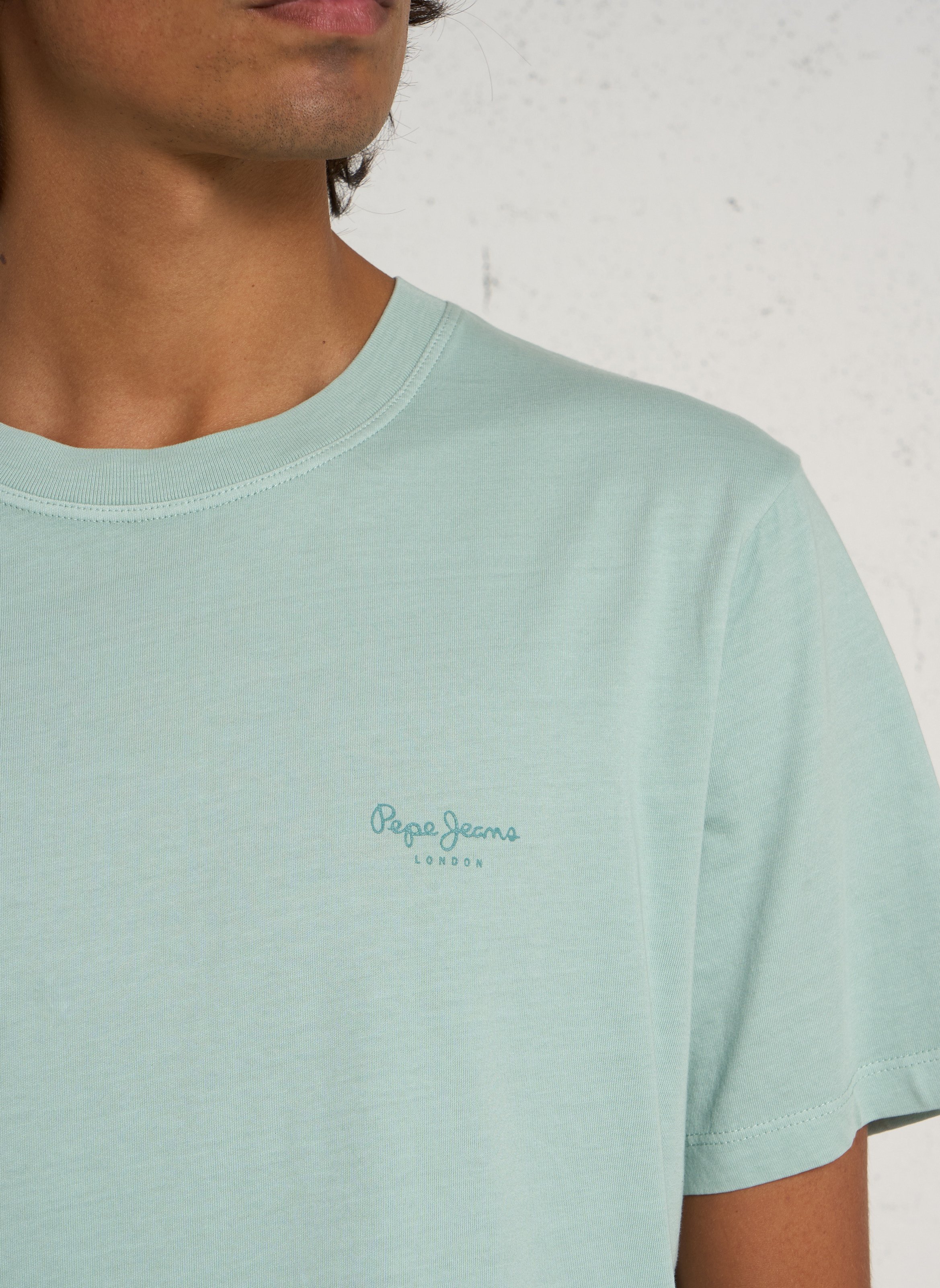 Gerade geschnittenes Rundhals-T-Shirt aus Baumwolle PEPE JEANS Blau