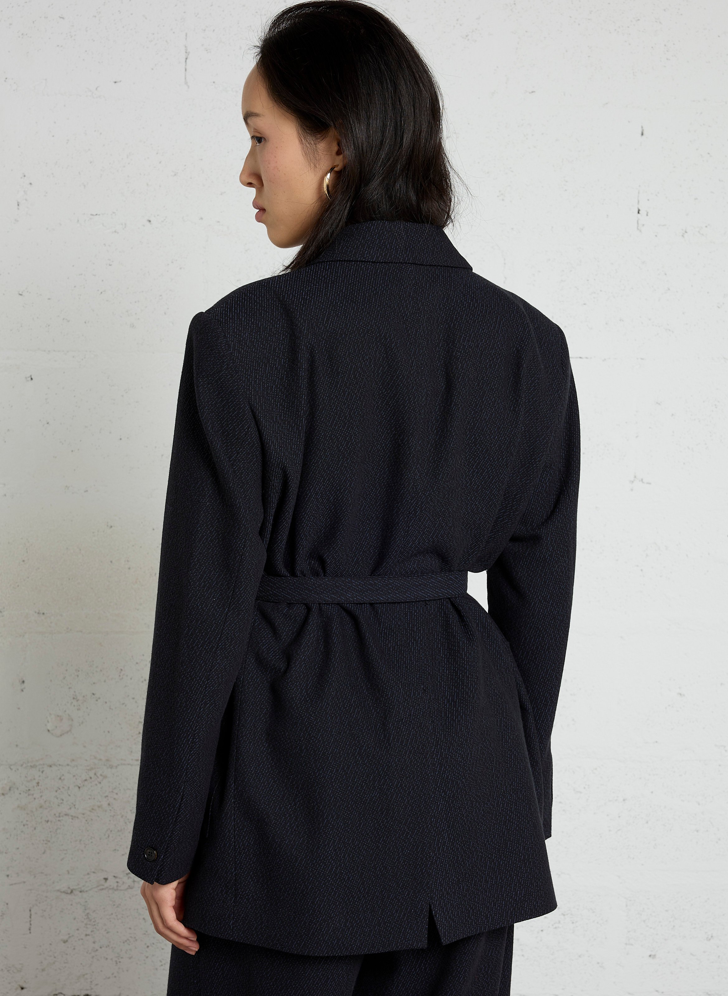 Gürtelblazer aus Baumwollmischung RUE DE TOKYO Blau