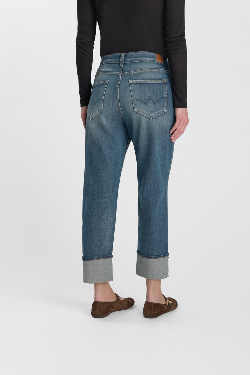 High-waisted loose-fit zip jeans LE TEMPS DES CERISES Blue