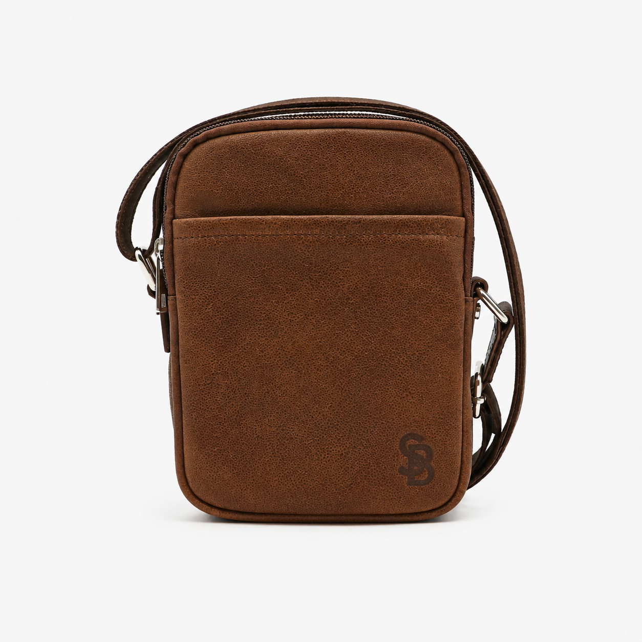Brooklyn cognac goat leather crossbody bag SERGE BLANCO Brown