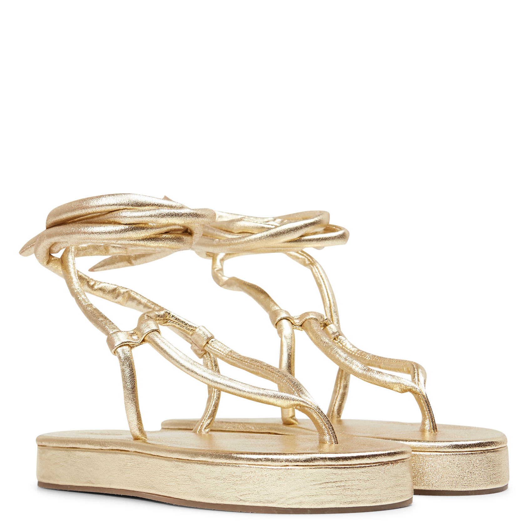 Sandales compensées en cuir V DE VINSTER Doré