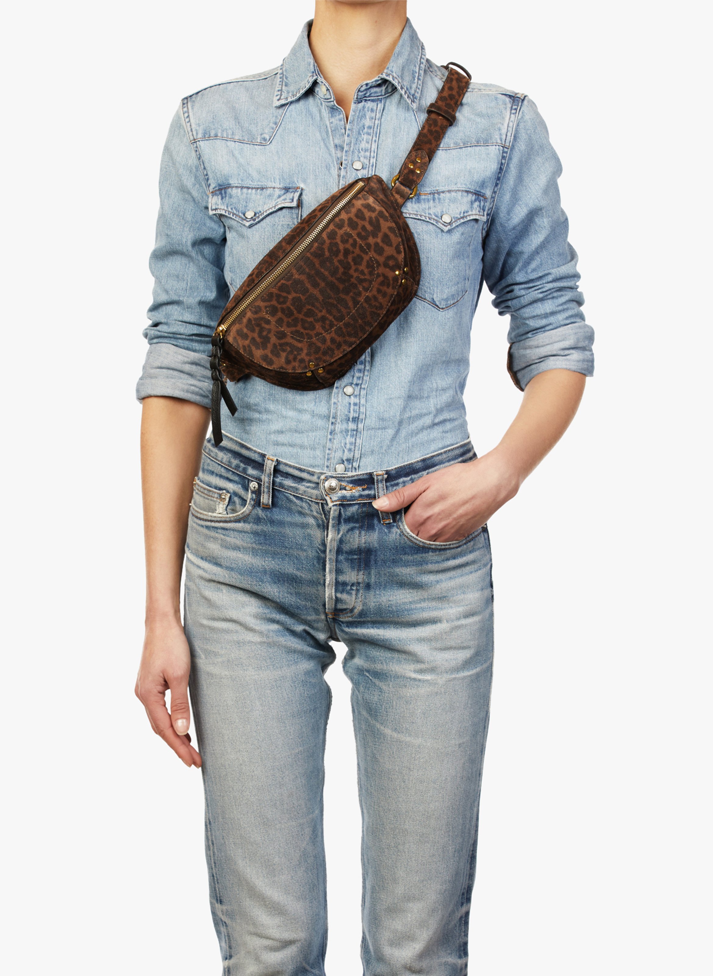 Printed suede waist bag JEROME DREYFUSS Multicolored