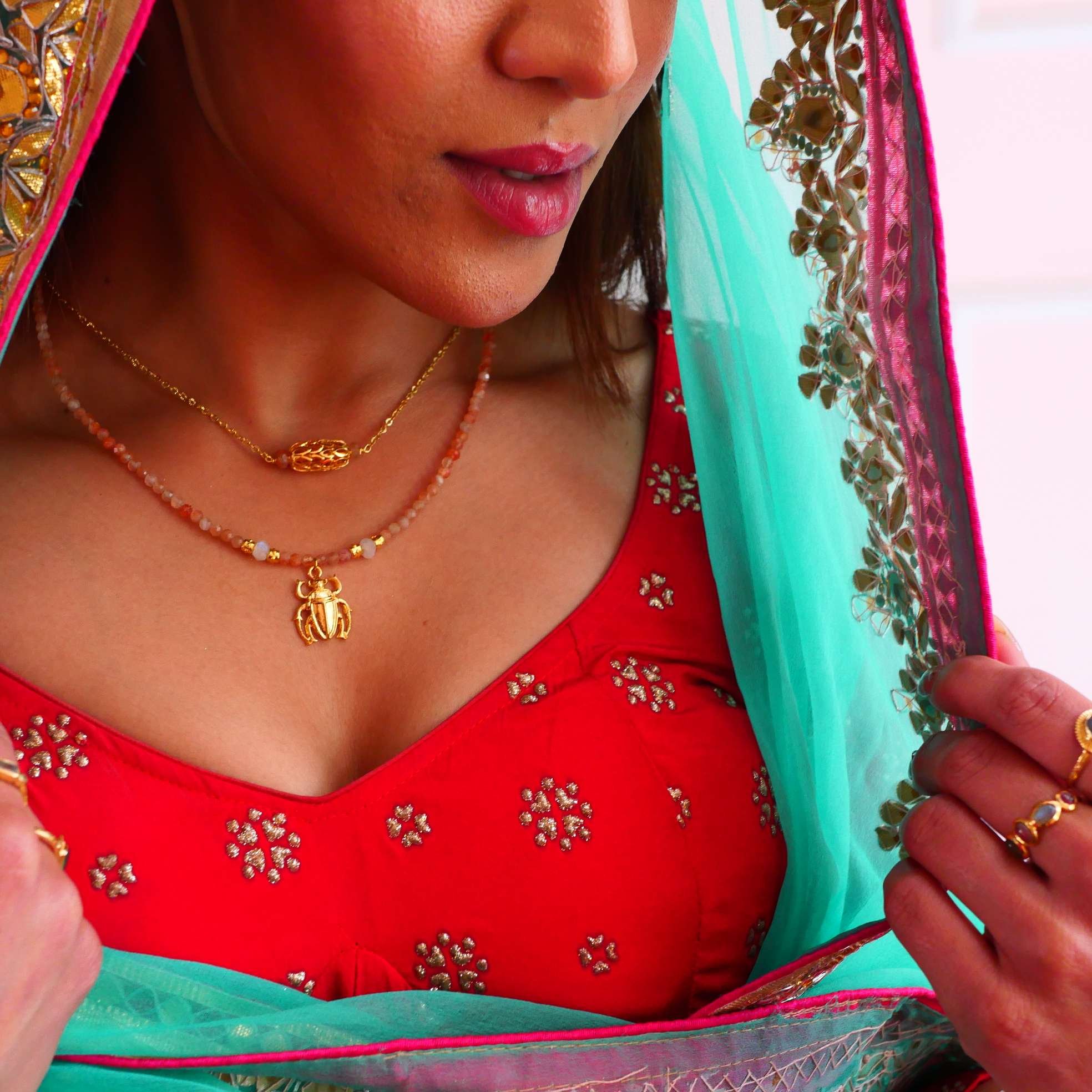 Sunstone necklace GINANDGER Orange