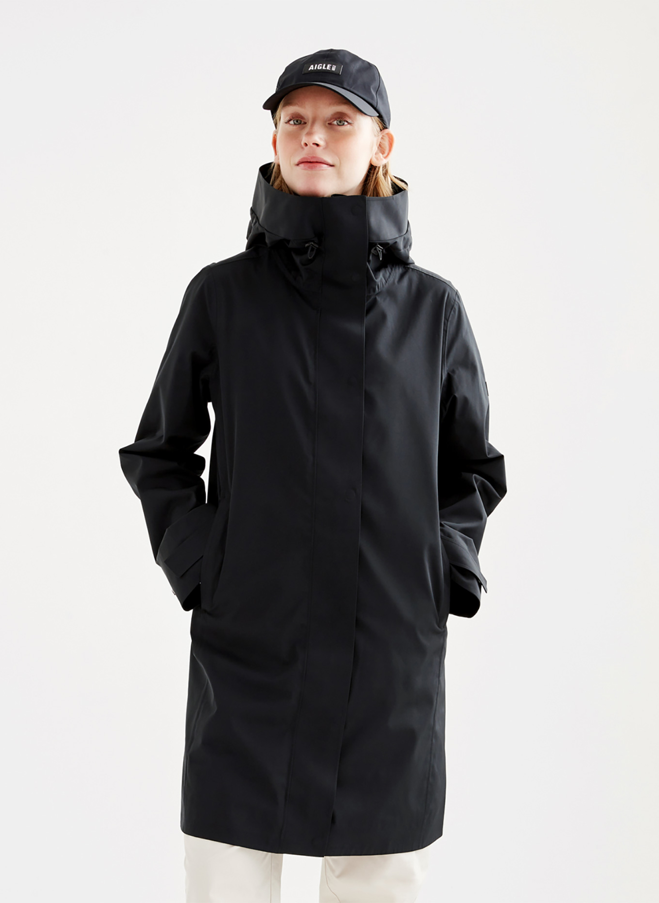 Parka imperméable col montant AIGLE Noir