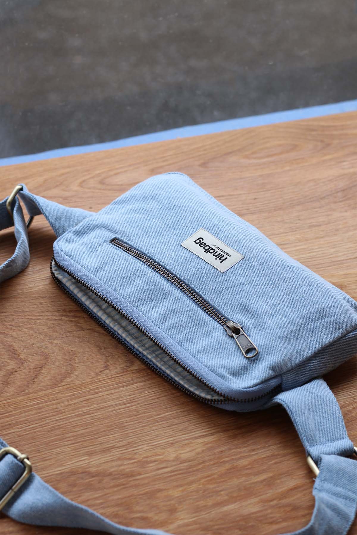 Cotton waist bag Blue