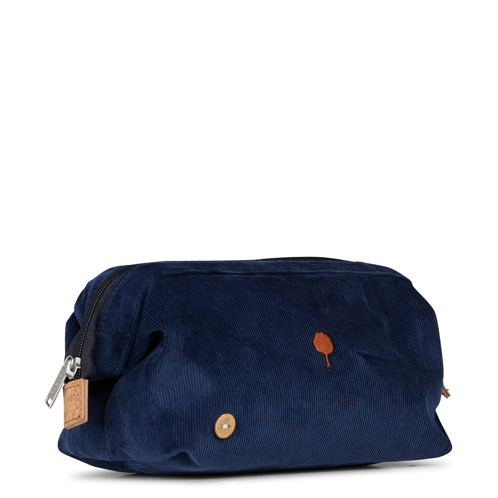 Ribfluwelen toilettas van gerecycled katoen FAGUO Blauw