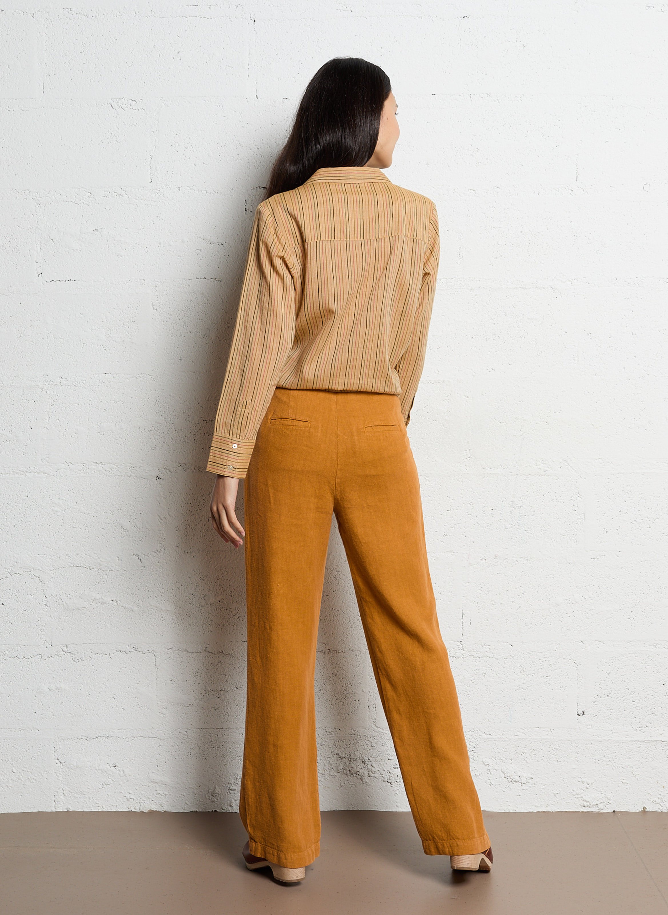 Cotton shirt with classic collar EMILE ET IDA Yellow