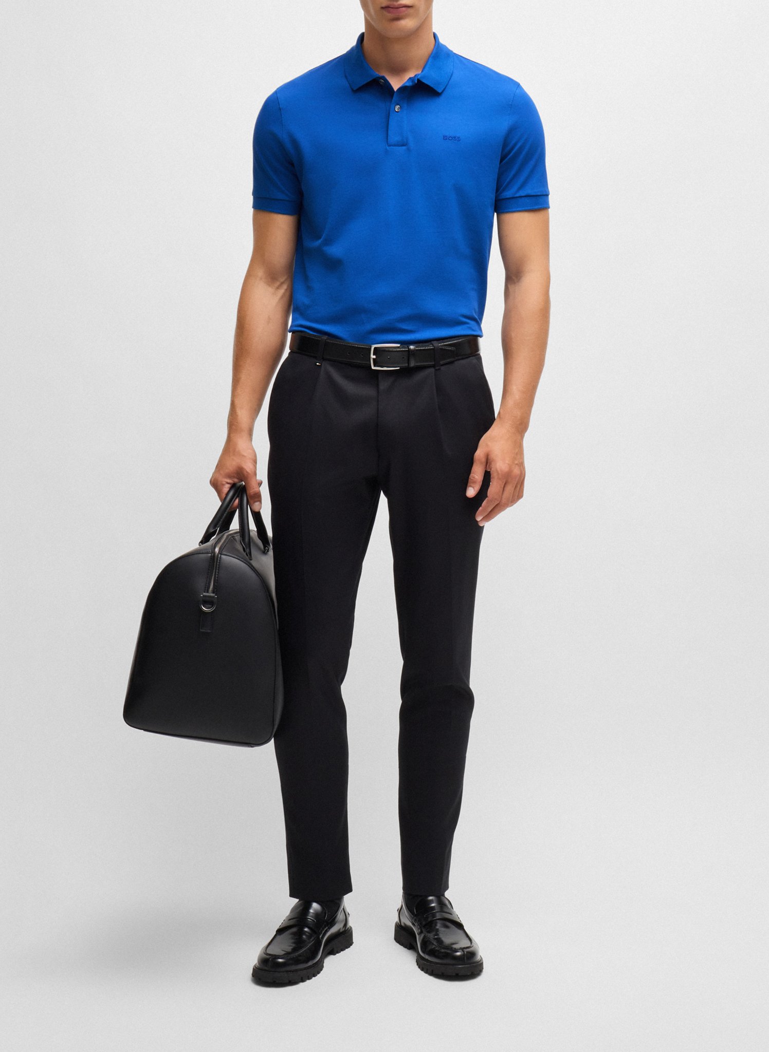 Regular-fit organic cotton polo shirt BOSS Blue