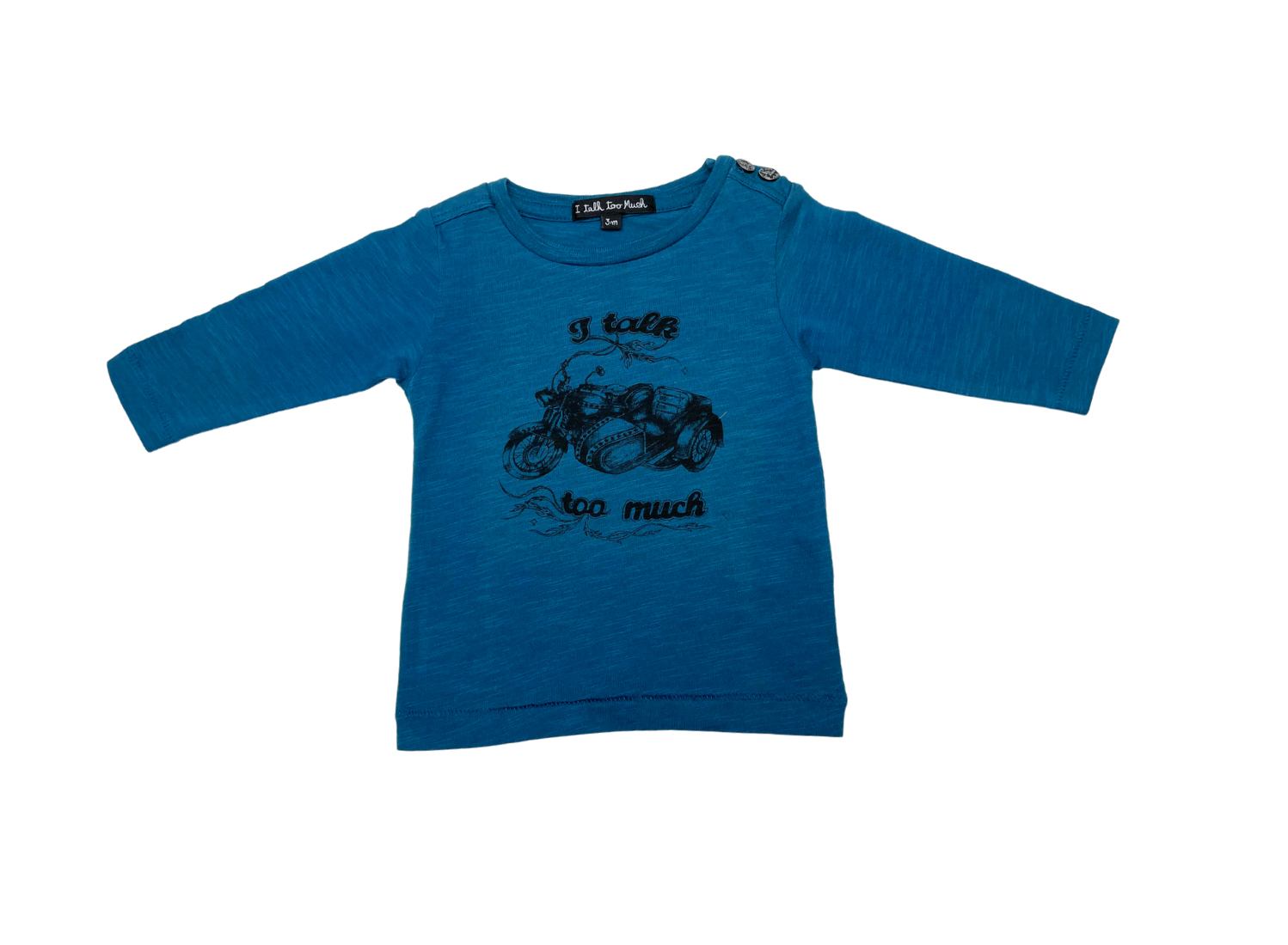 Blue Baby T-shirt - 3 months I TALK TOO MUCH - Seconde main Blue