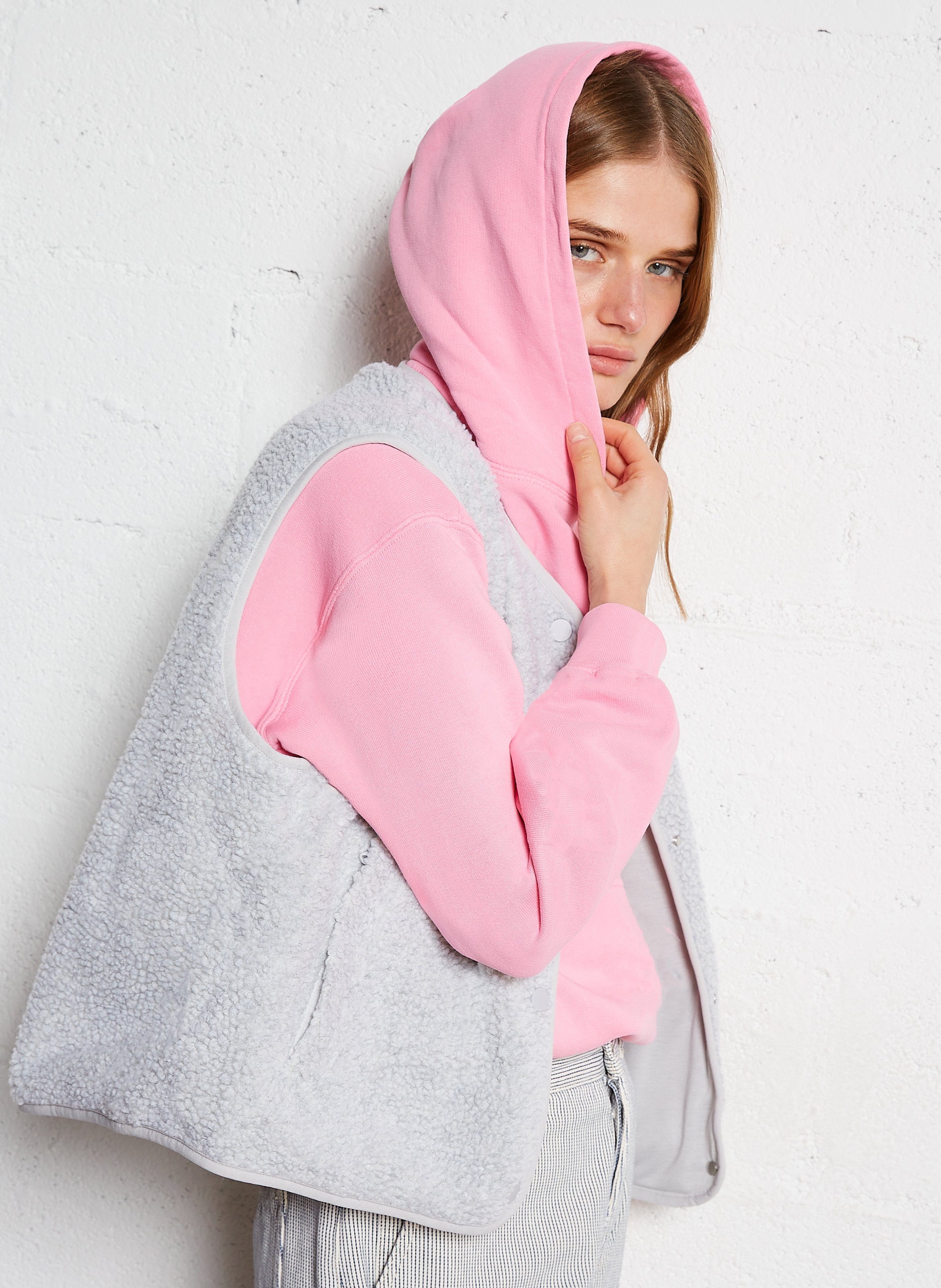 Mouwloos vestje van sweatstof met ronde hals AMERICAN VINTAGE Grijs