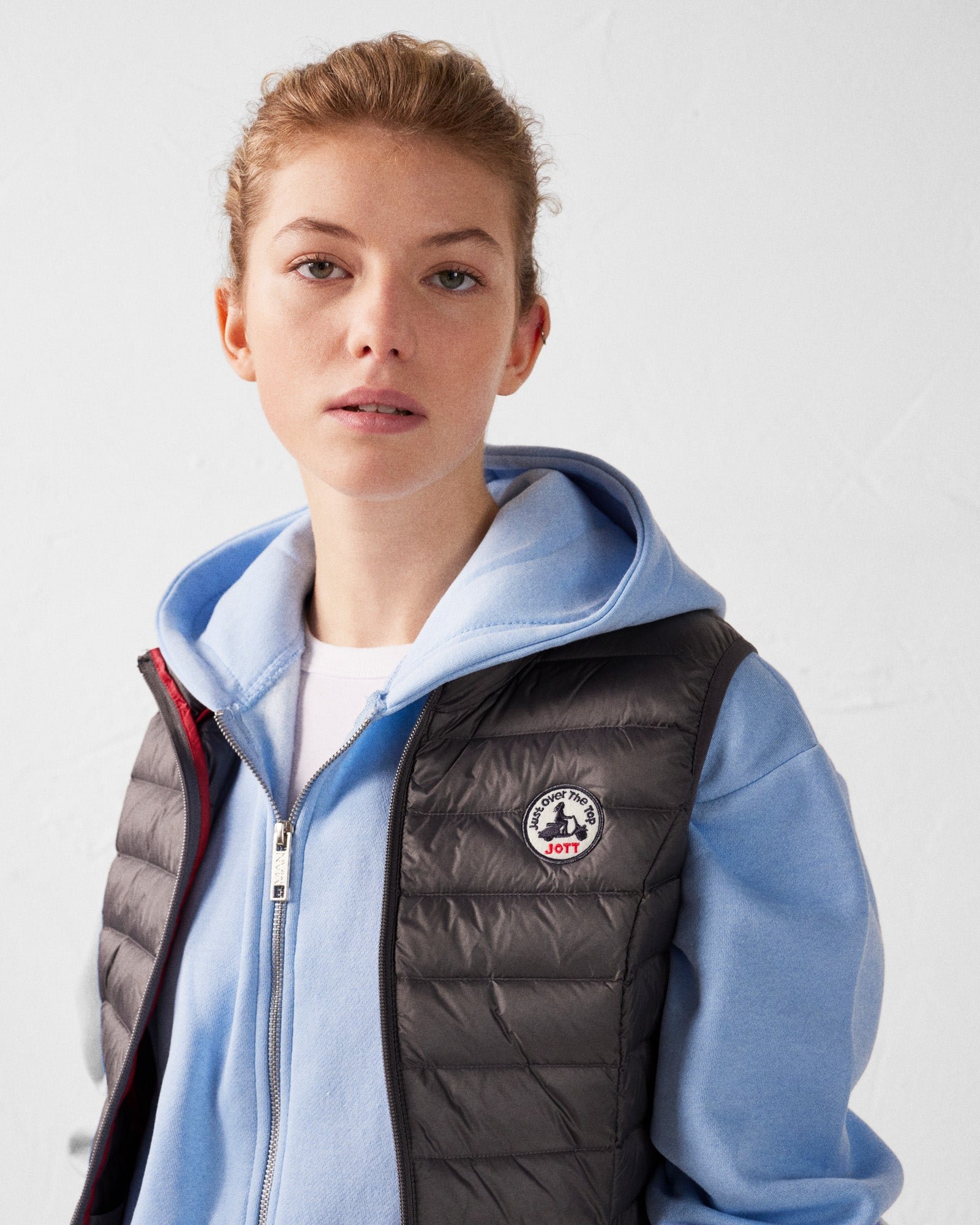 Sleeveless lightweight down vest seda JOTT Grey