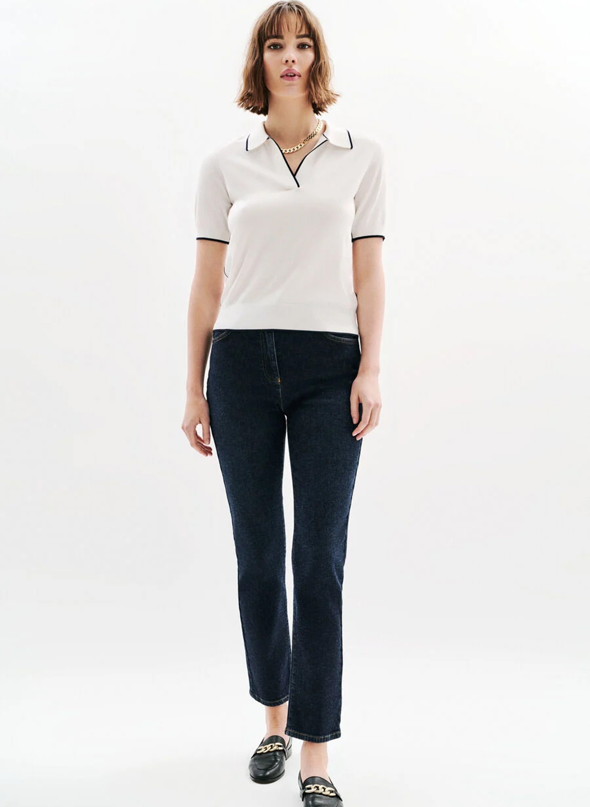 Pull droit col classique CAROLL Beige