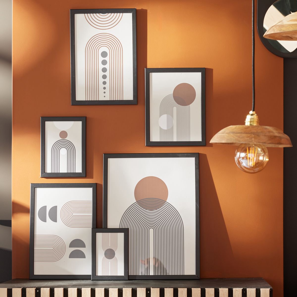 Lot de 6 cadres photos en bois FACTORY Noir