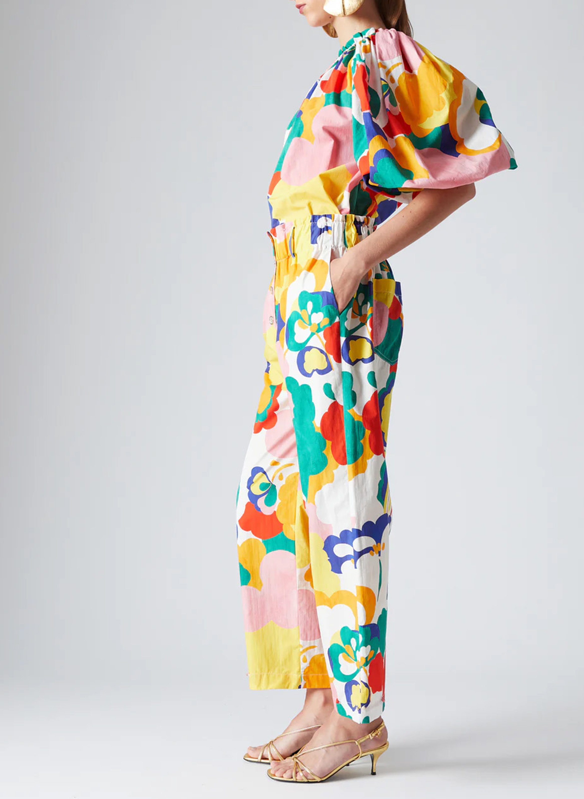 One-shoulder top with elastic neckline THE LABEL EDITION Multicolored