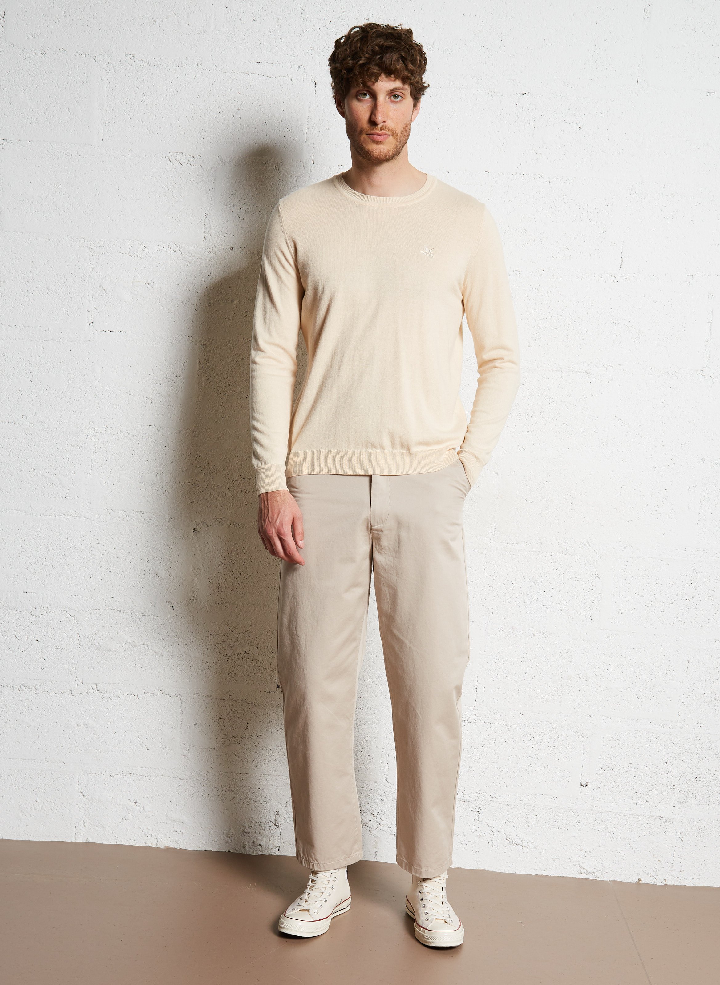 Pantalon chino en coton bio KNOWLEDGE COTTON APPAREL Beige