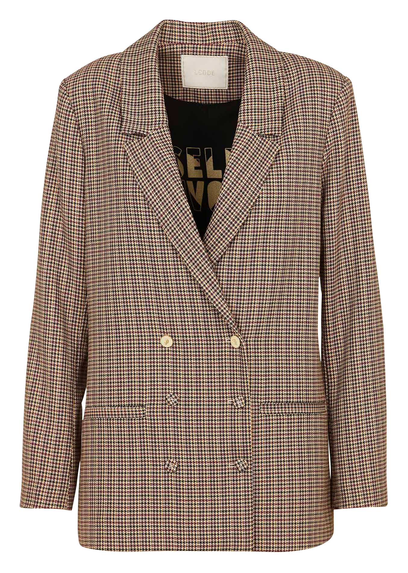 Giacca diritta con revers a punta motivo pied-de-poule I CODE Rosa