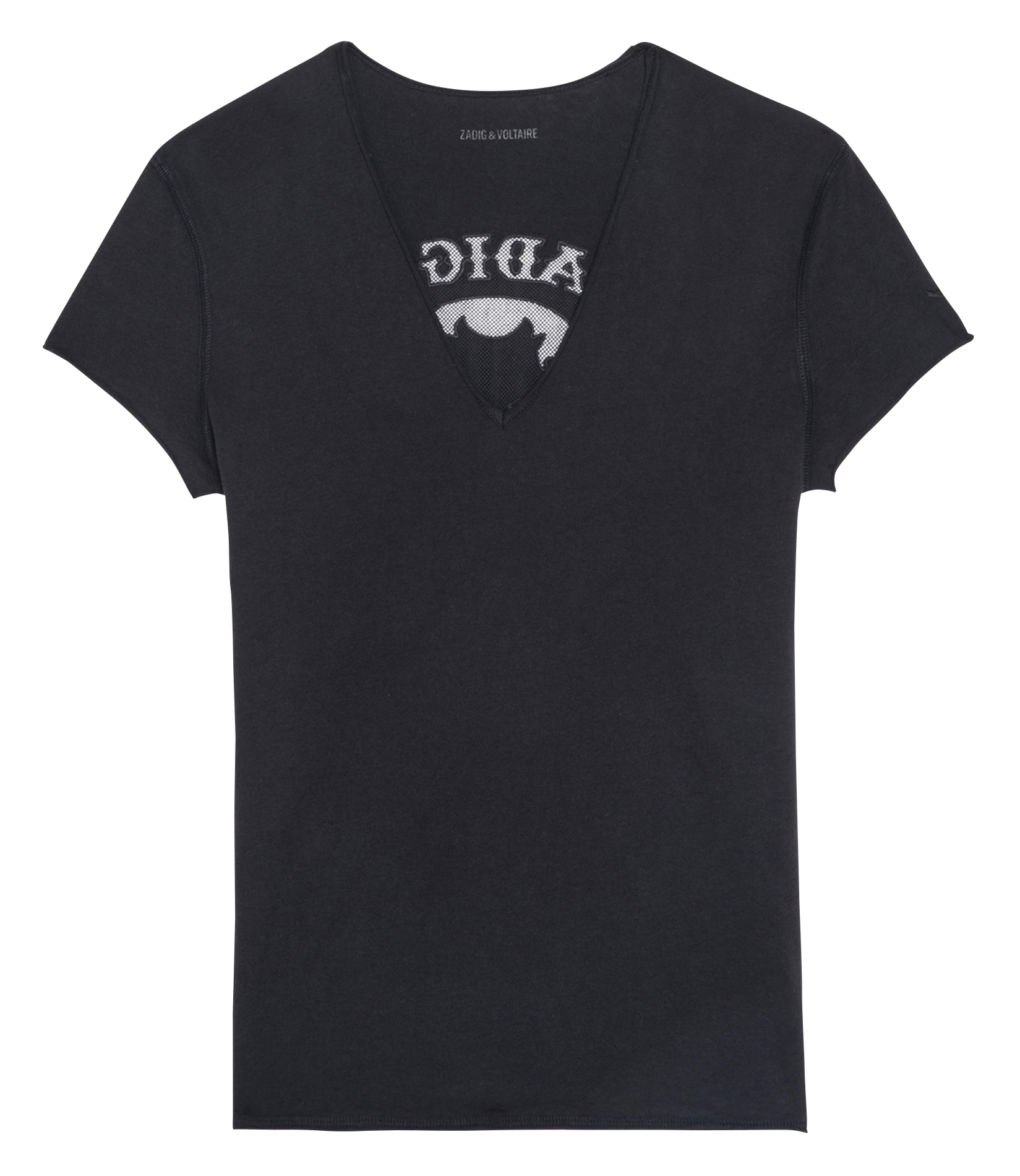 Tee-shirt droit col V motif dos ZADIG&VOLTAIRE Noir
