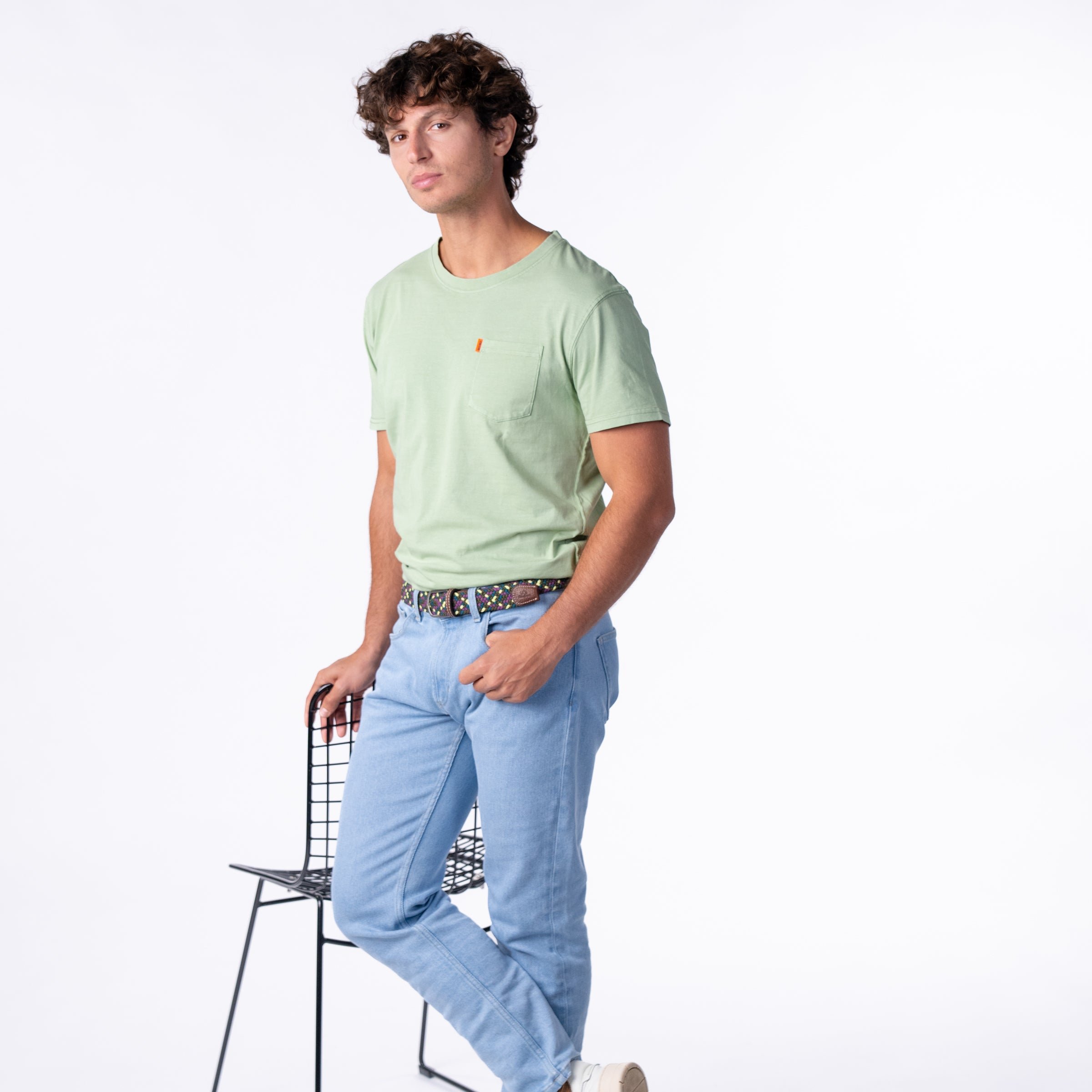 Multicolored braided elastic belt BILLYBELT Multicolored