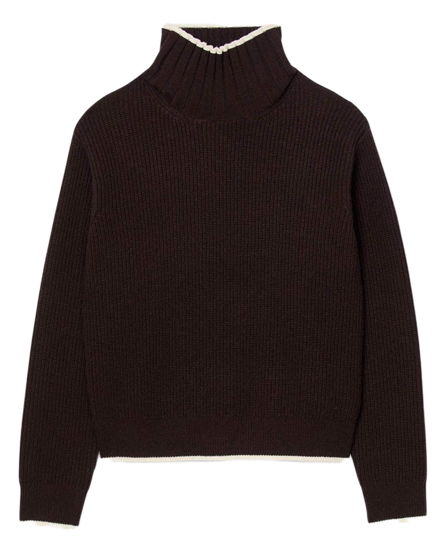 Pull col montant en laine mélangée SANDRO Marron