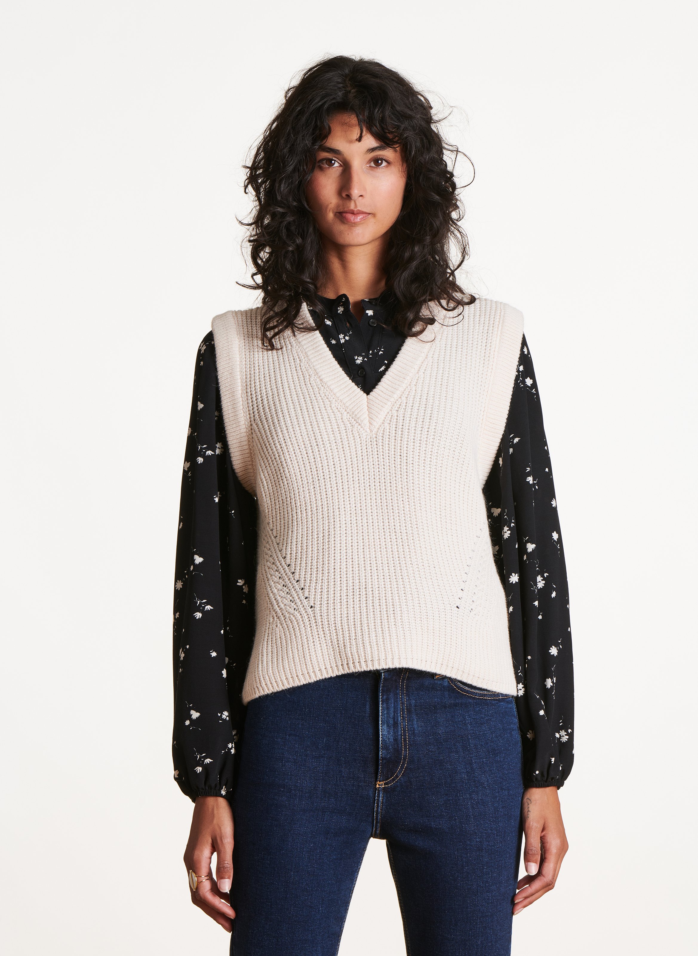 Pullover mit V-Ausschnitt LA FEE MARABOUTEE