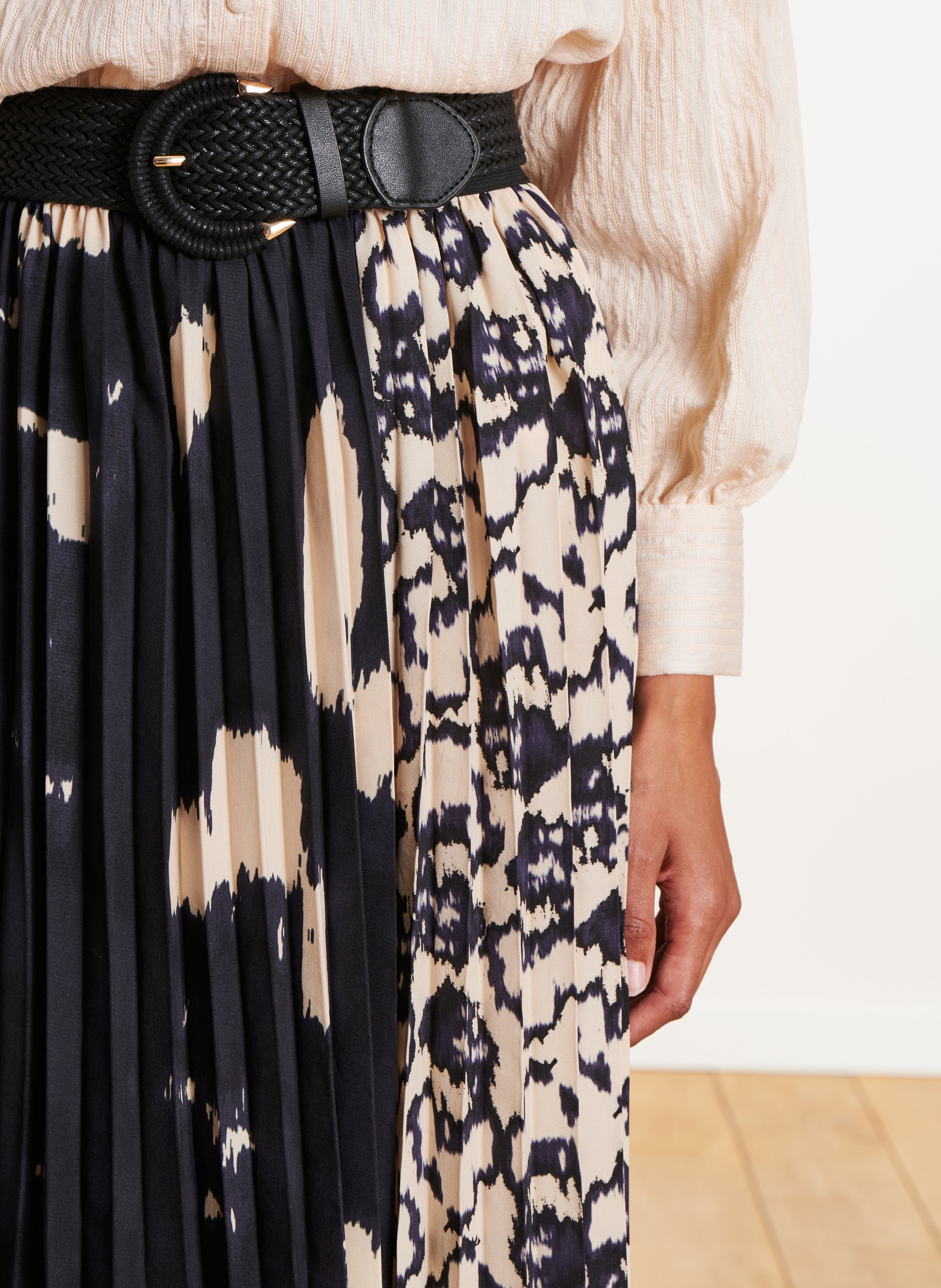 Jupe midi plissée LA FEE MARABOUTEE Multicolore