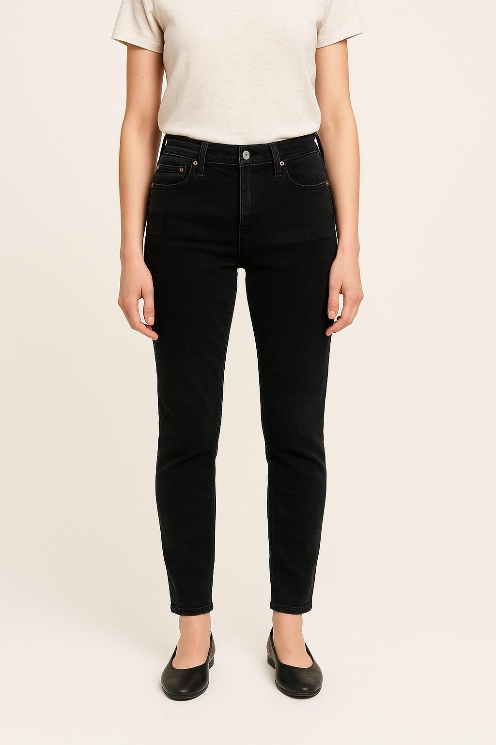 Cropped slim jeans with studs ACNE STUDIOS - Seconde Main Grey