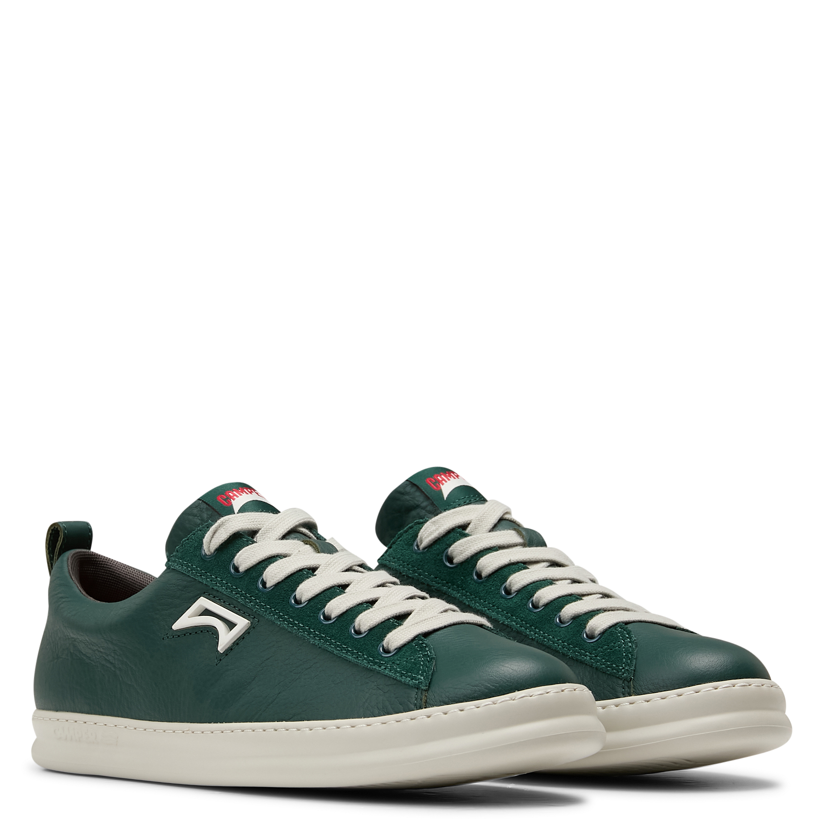 Baskets basses unies en cuir CAMPER Vert