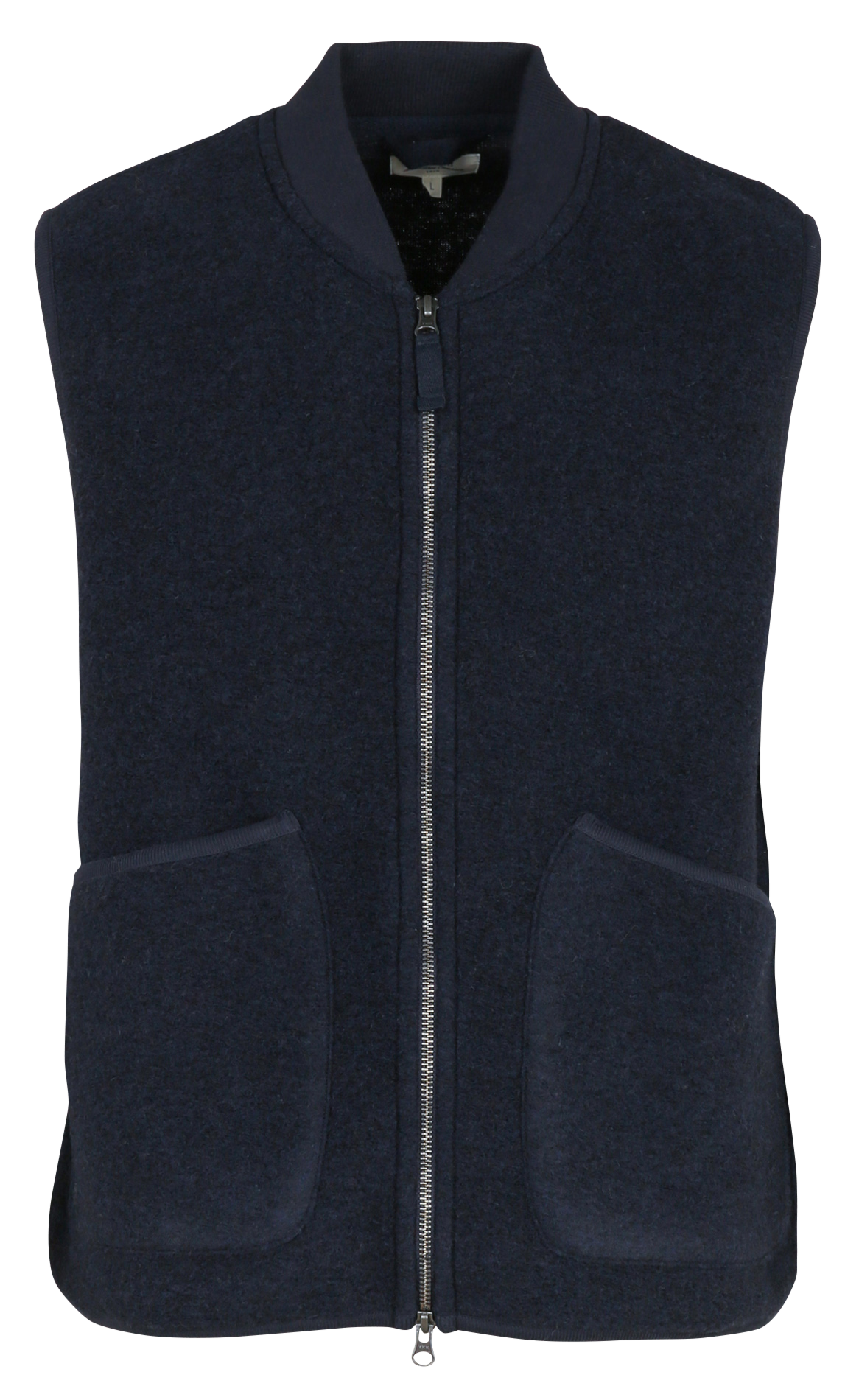 Gilet en laine mélangée col rond HARTFORD Bleu