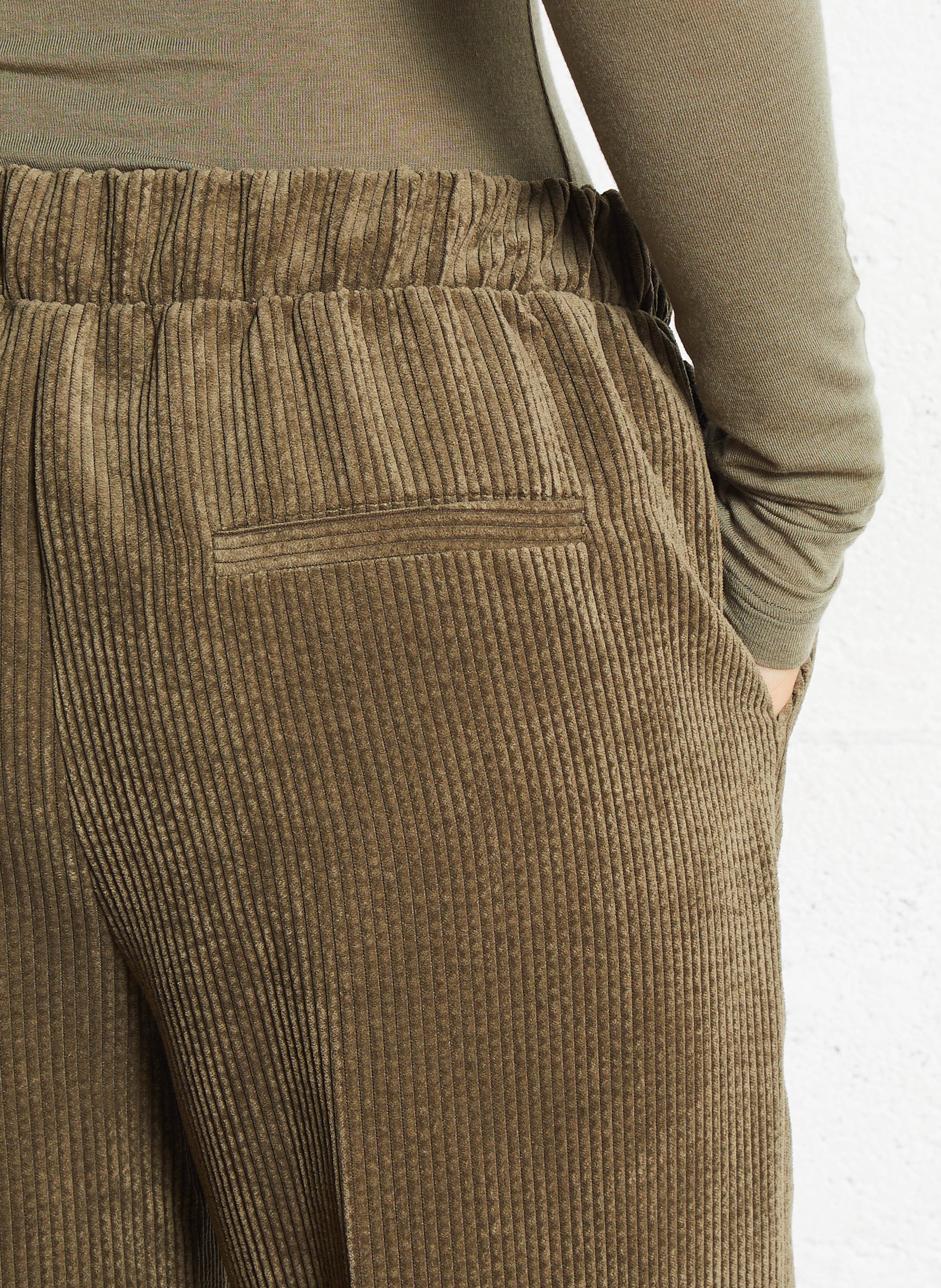 Pantalon évasé en velours côtelé IMPERIAL Kaki