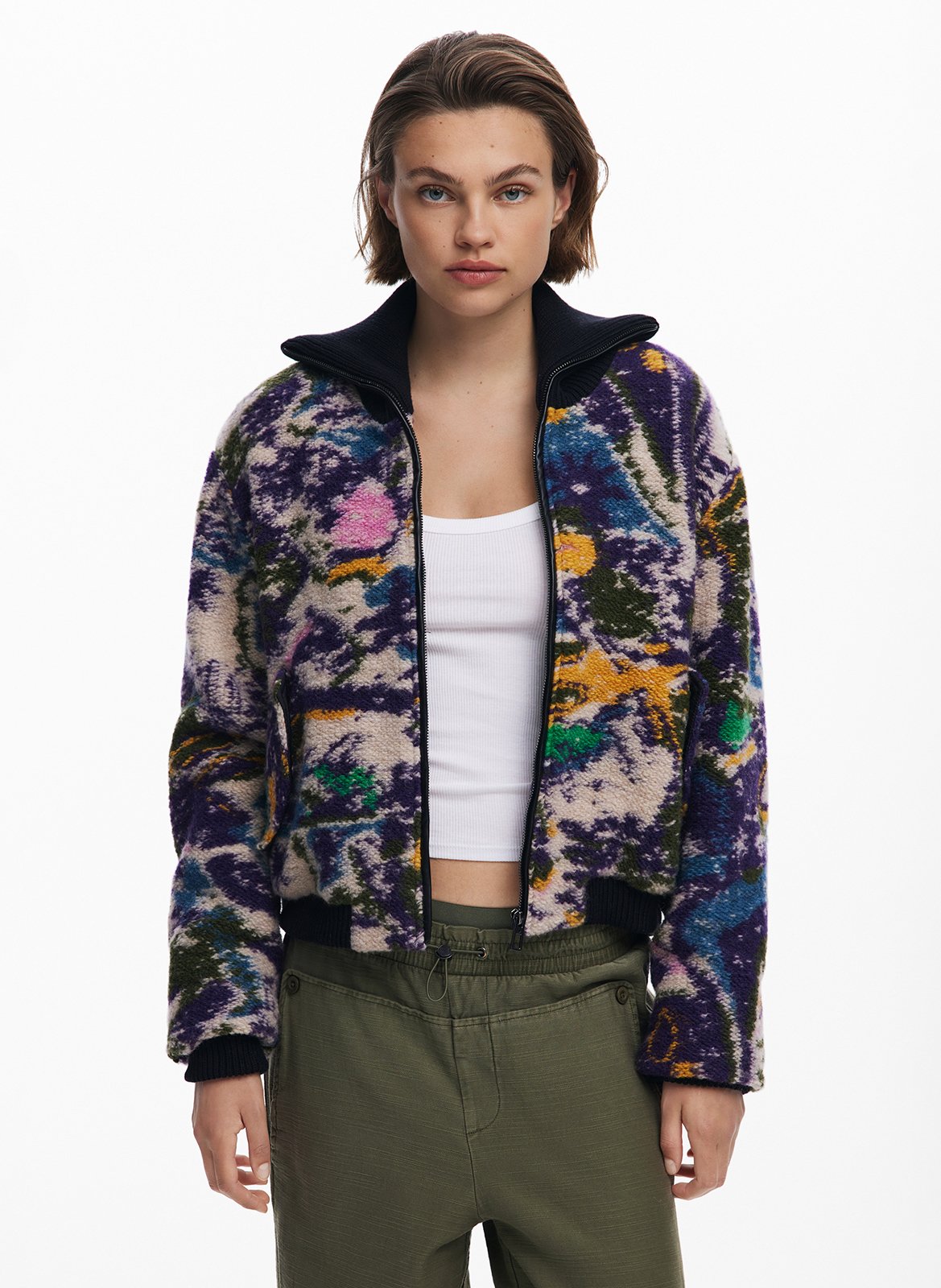 Giubbotto corto stampato con colletto alto DESIGUAL Multicolore