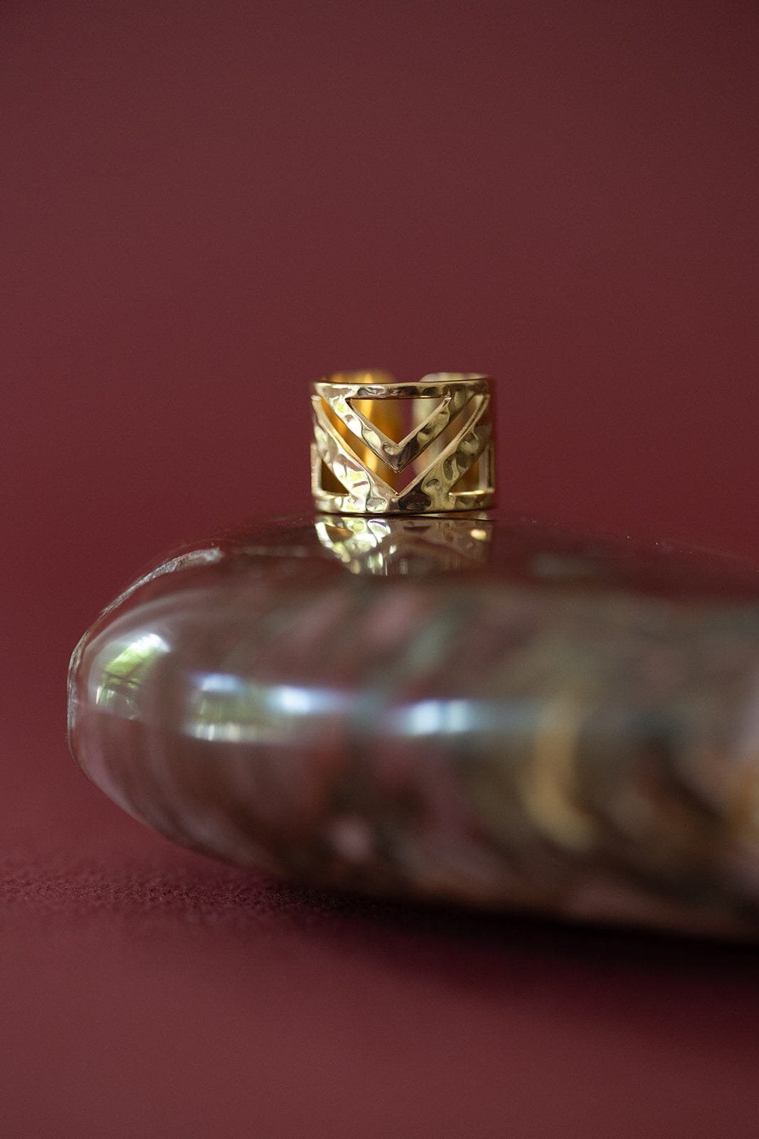Hammered gold-plated ring MONSIEUR SIMONE Golden