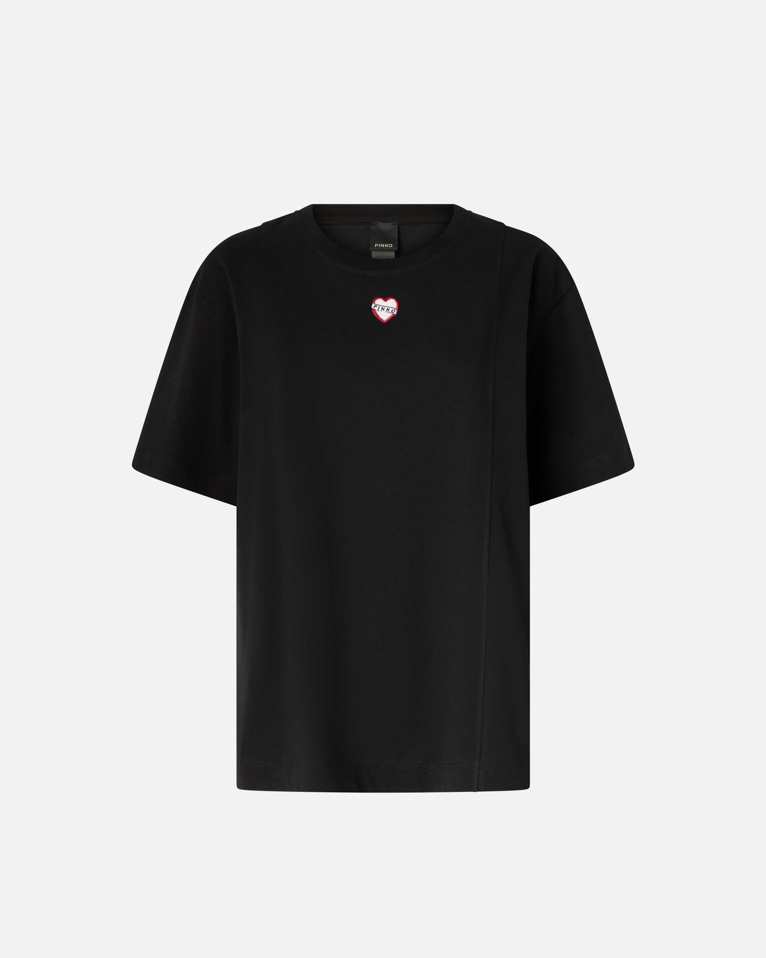 T-shirt with heart embroidery PINKO