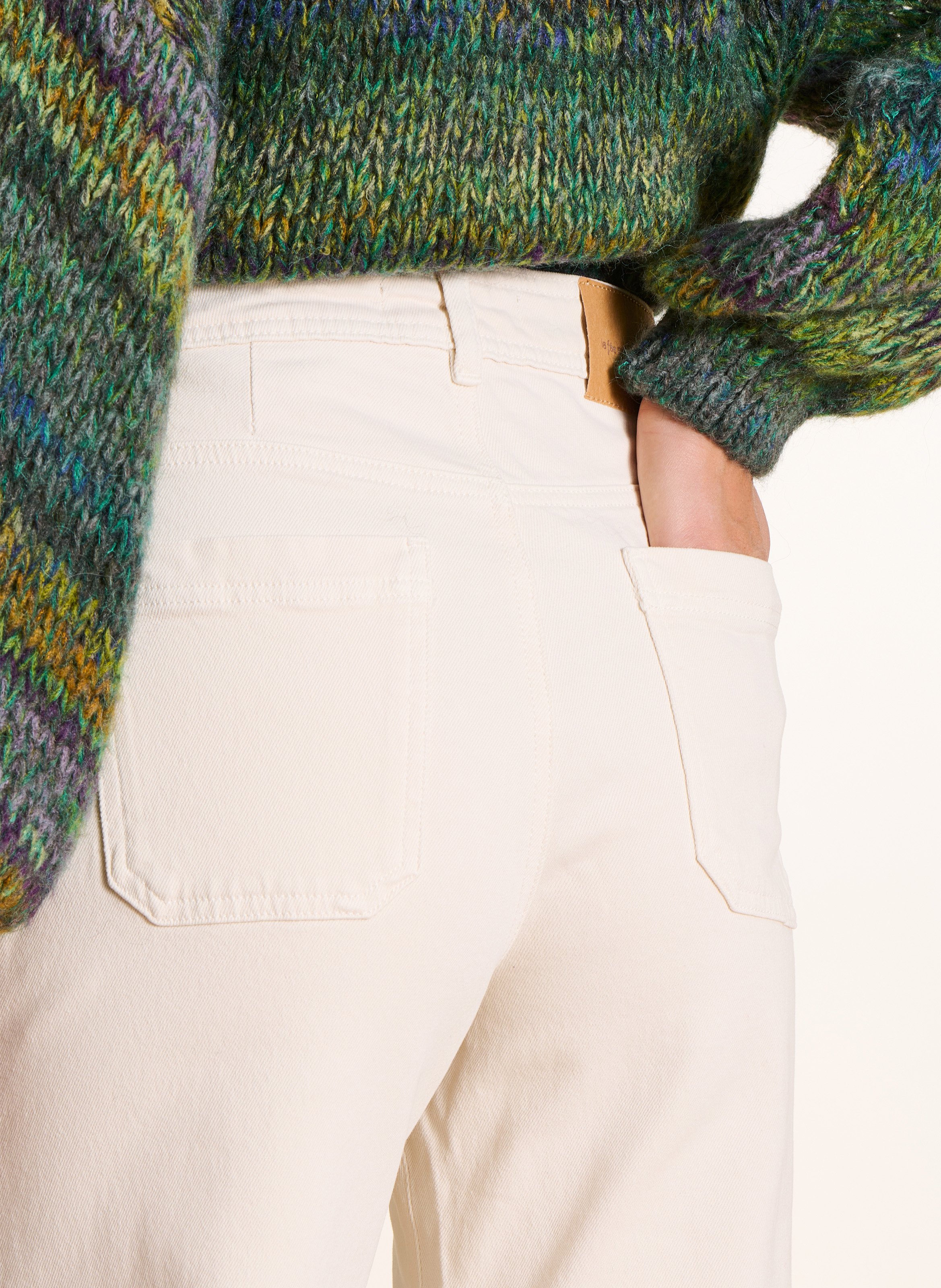 Hoge taille biologische katoenmix flared jeans LA FEE MARABOUTEE Wit