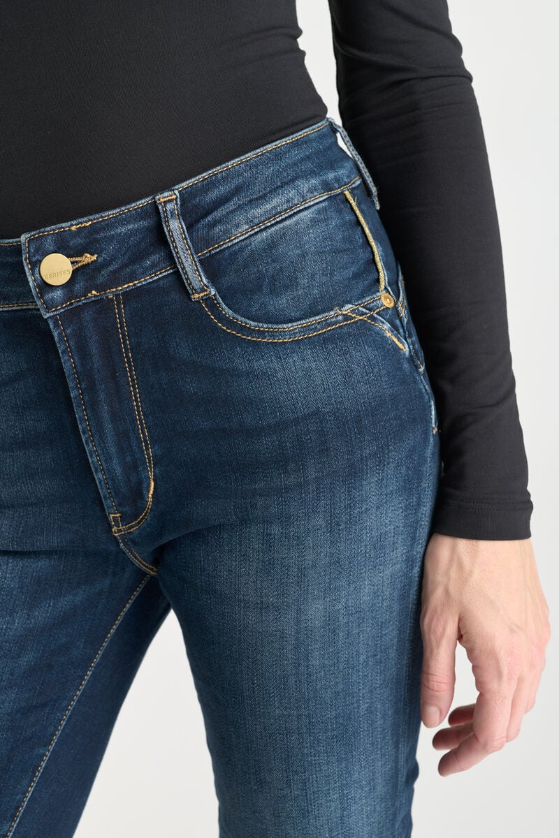 High-waisted push-up slim jeans, 7/8 length LE TEMPS DES CERISES Blue