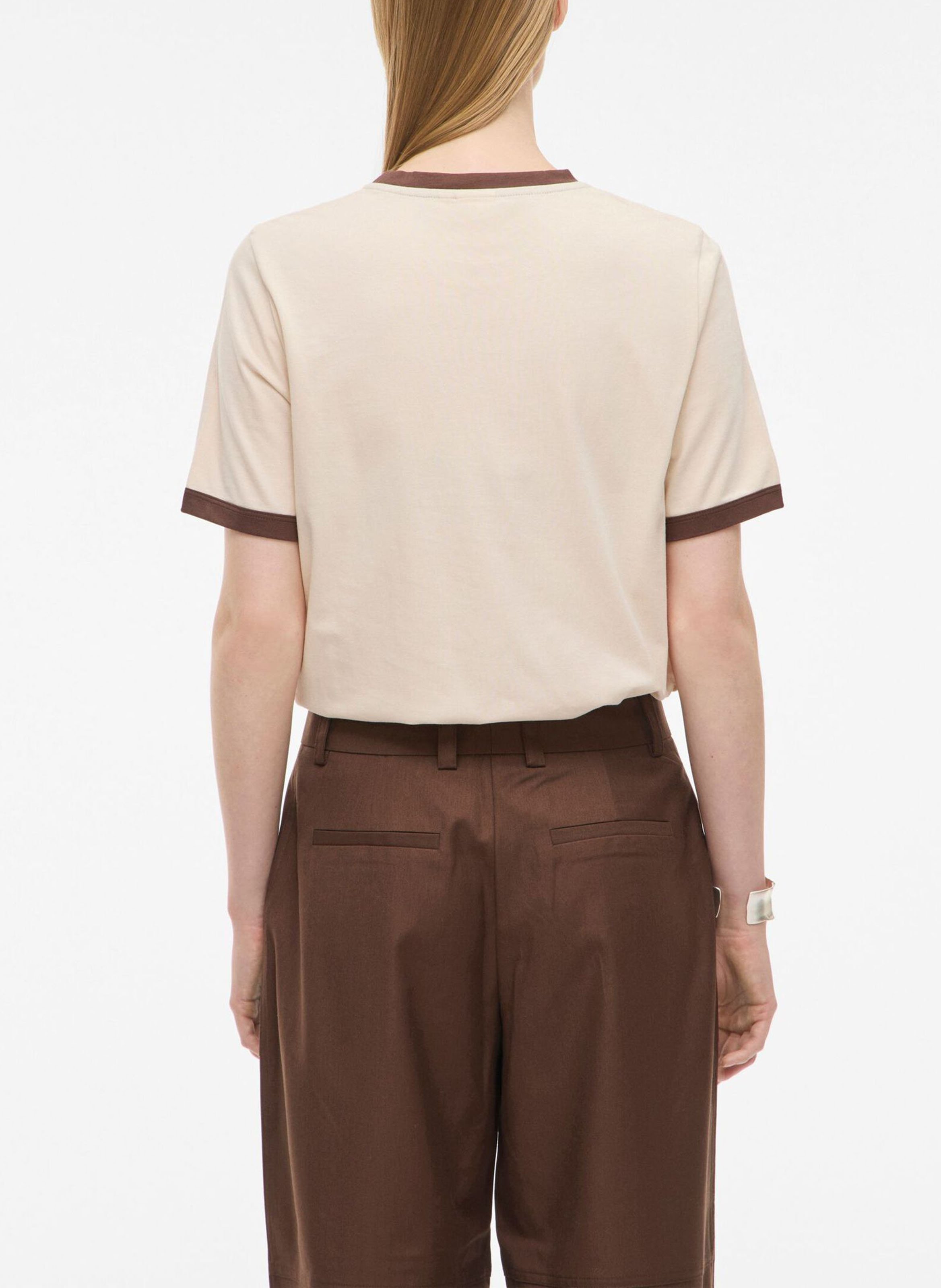 Round-neck organic cotton T-shirt ROUGE EDIT Beige